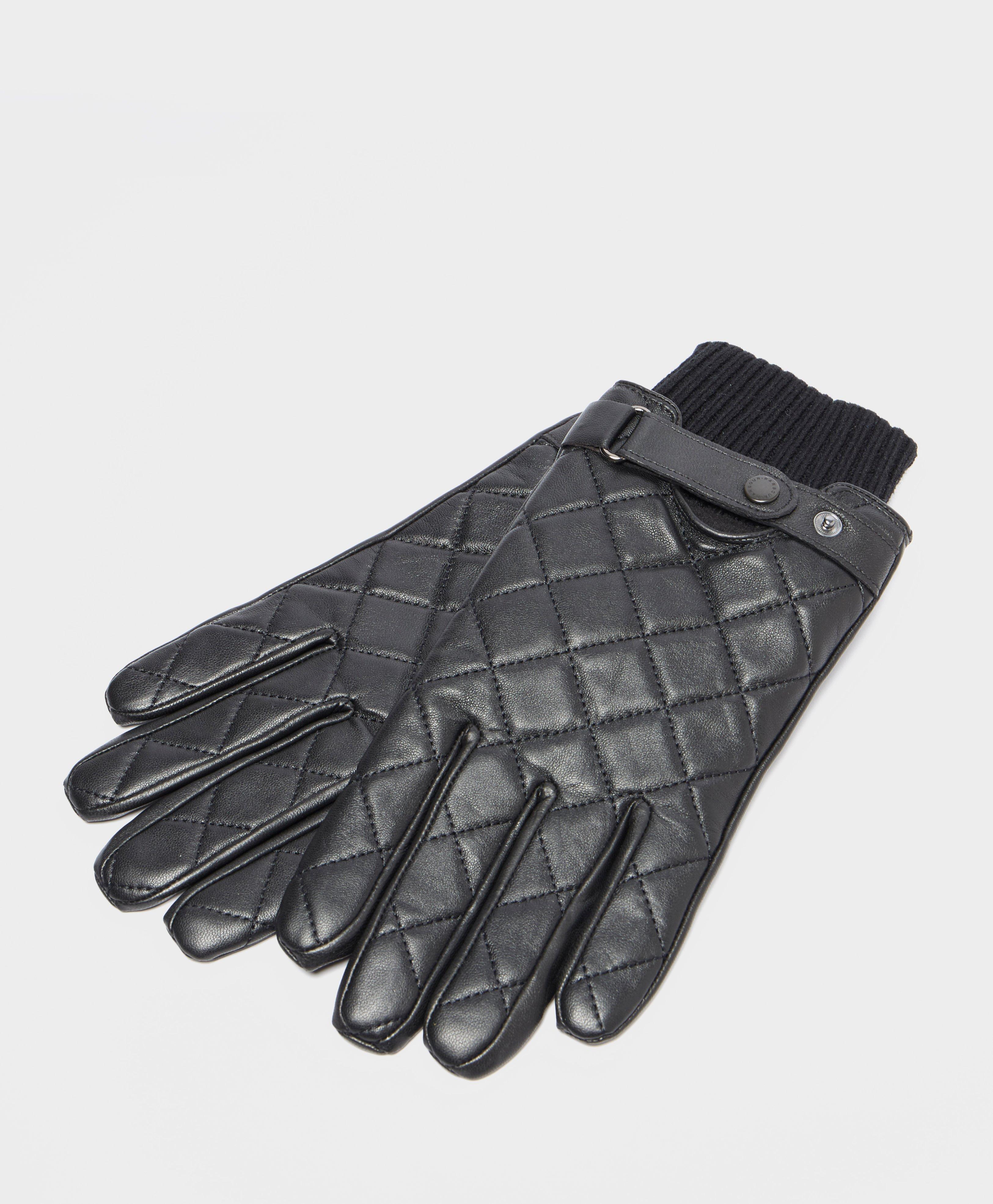 Barbour Quilted Leather Gloves for Men 