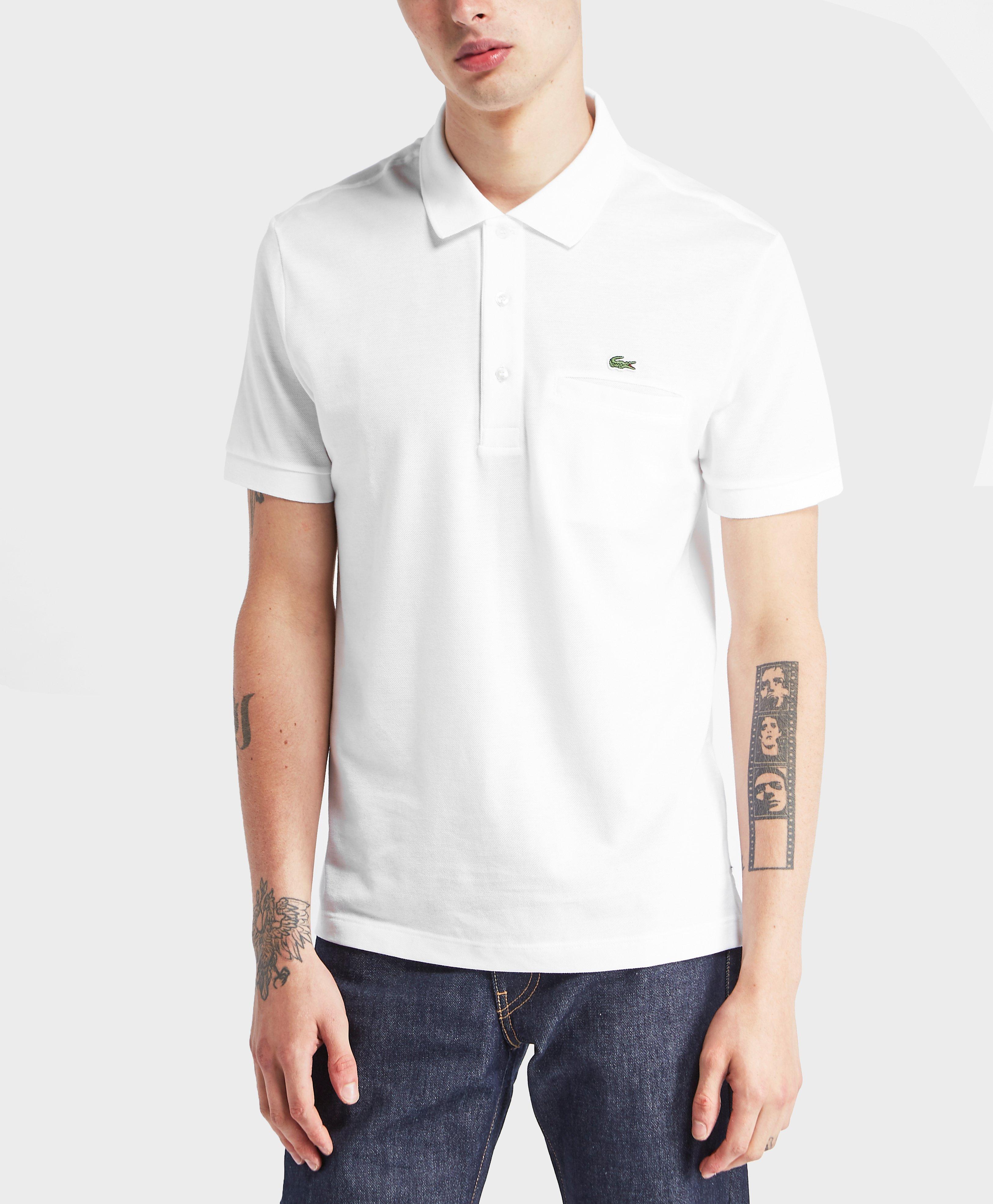 Lacoste Cotton Pocket Polo Shirt in White for Men - Lyst