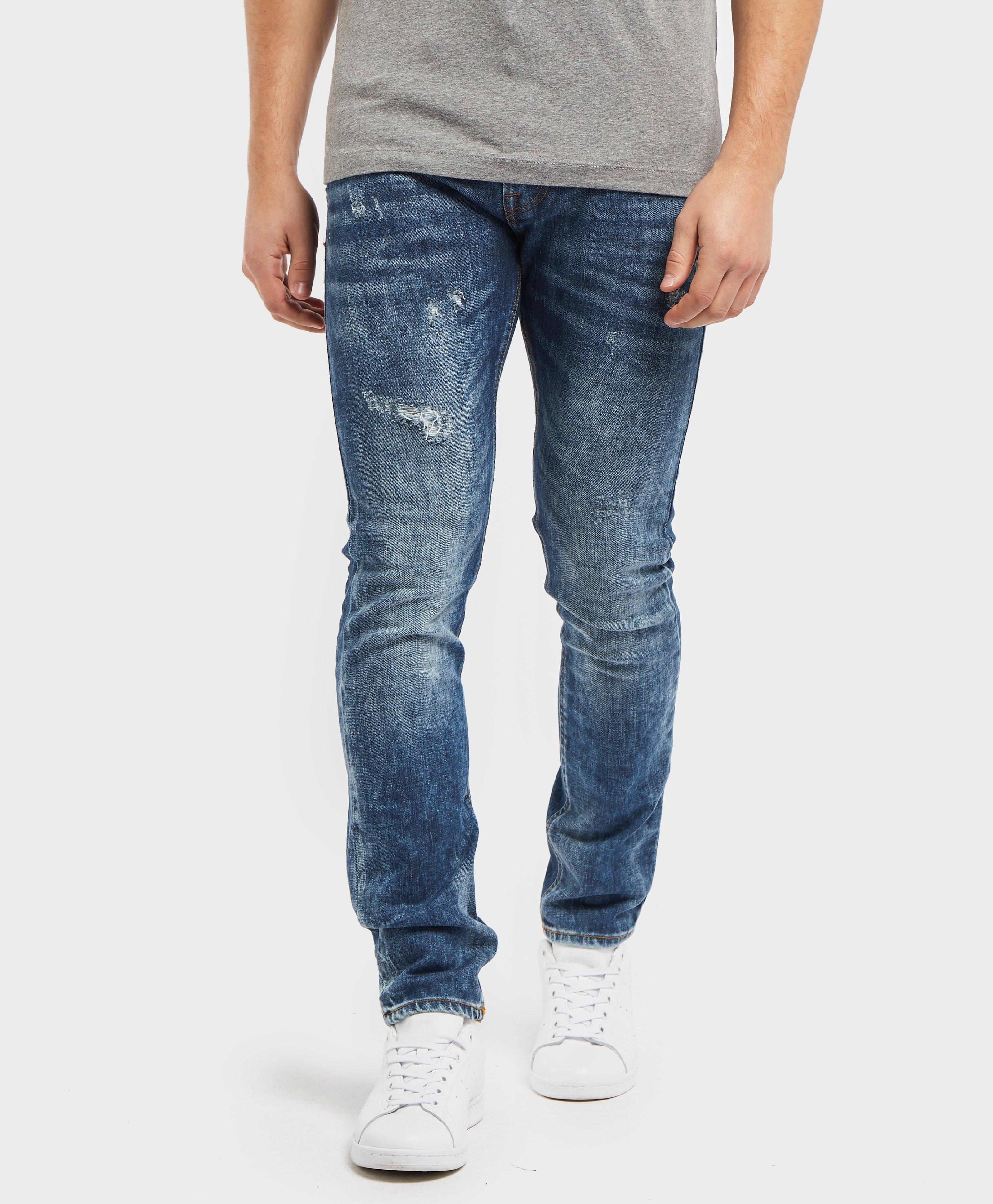 Guess Denim Miami Skinny Ripped Jeans in Blue for Men Lyst