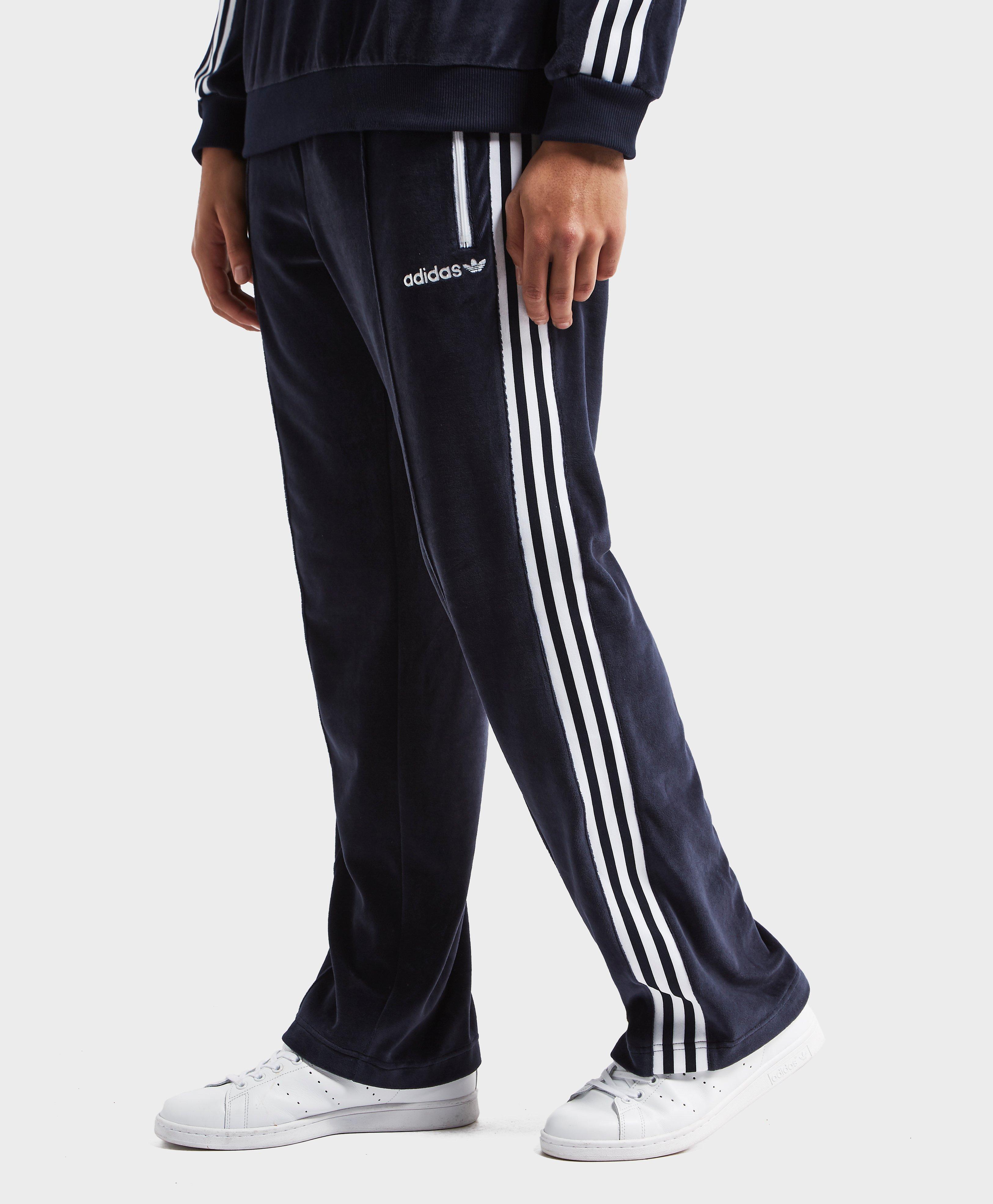 adidas Originals Cotton Velour Track Pants in Blue for Men - Lyst