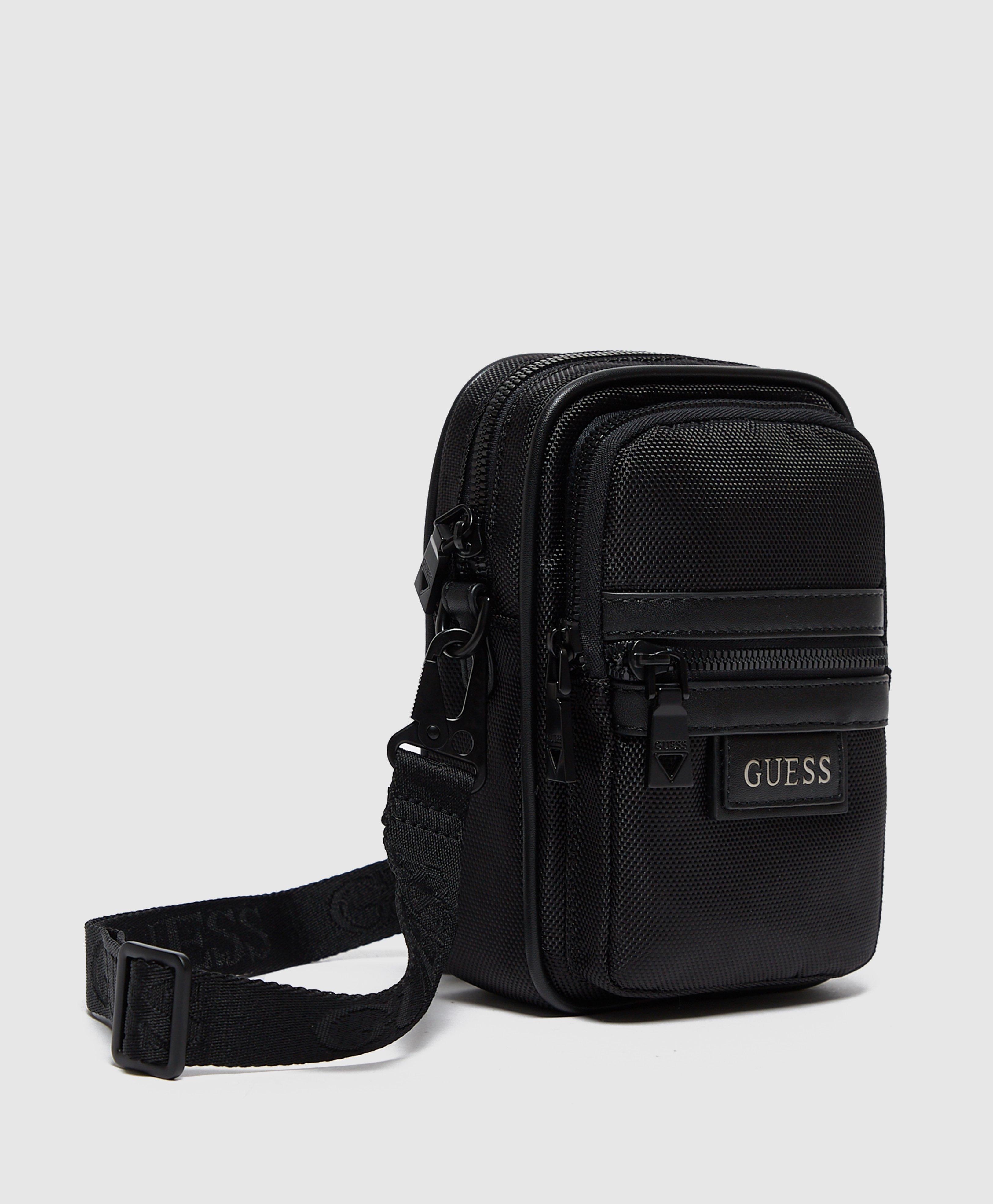 Guess Logo Neck Pouch Bag in Black for Men - Lyst