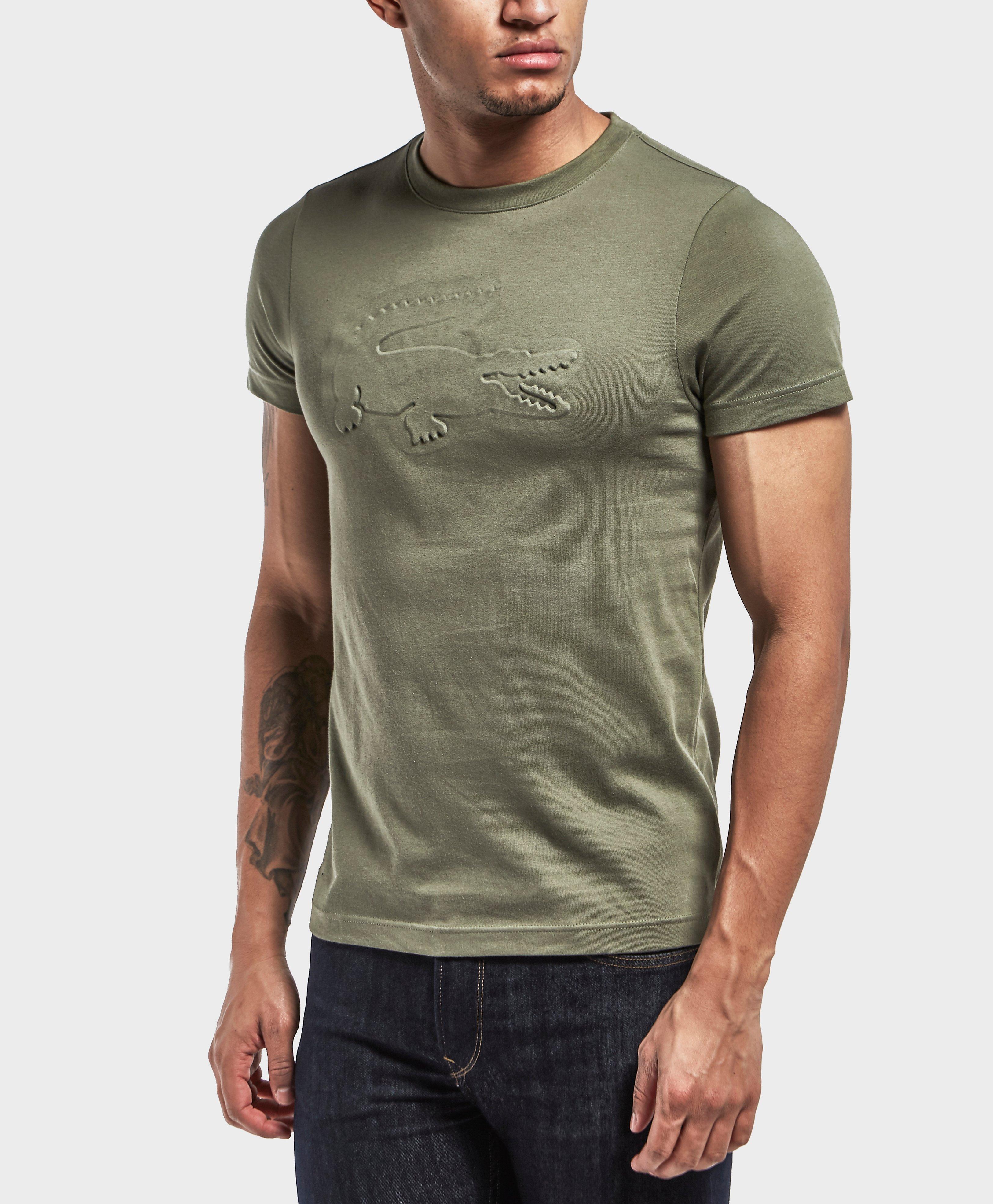 Lacoste Cotton Embossed Croc Short Sleeve T-shirt in Green for Men | Lyst