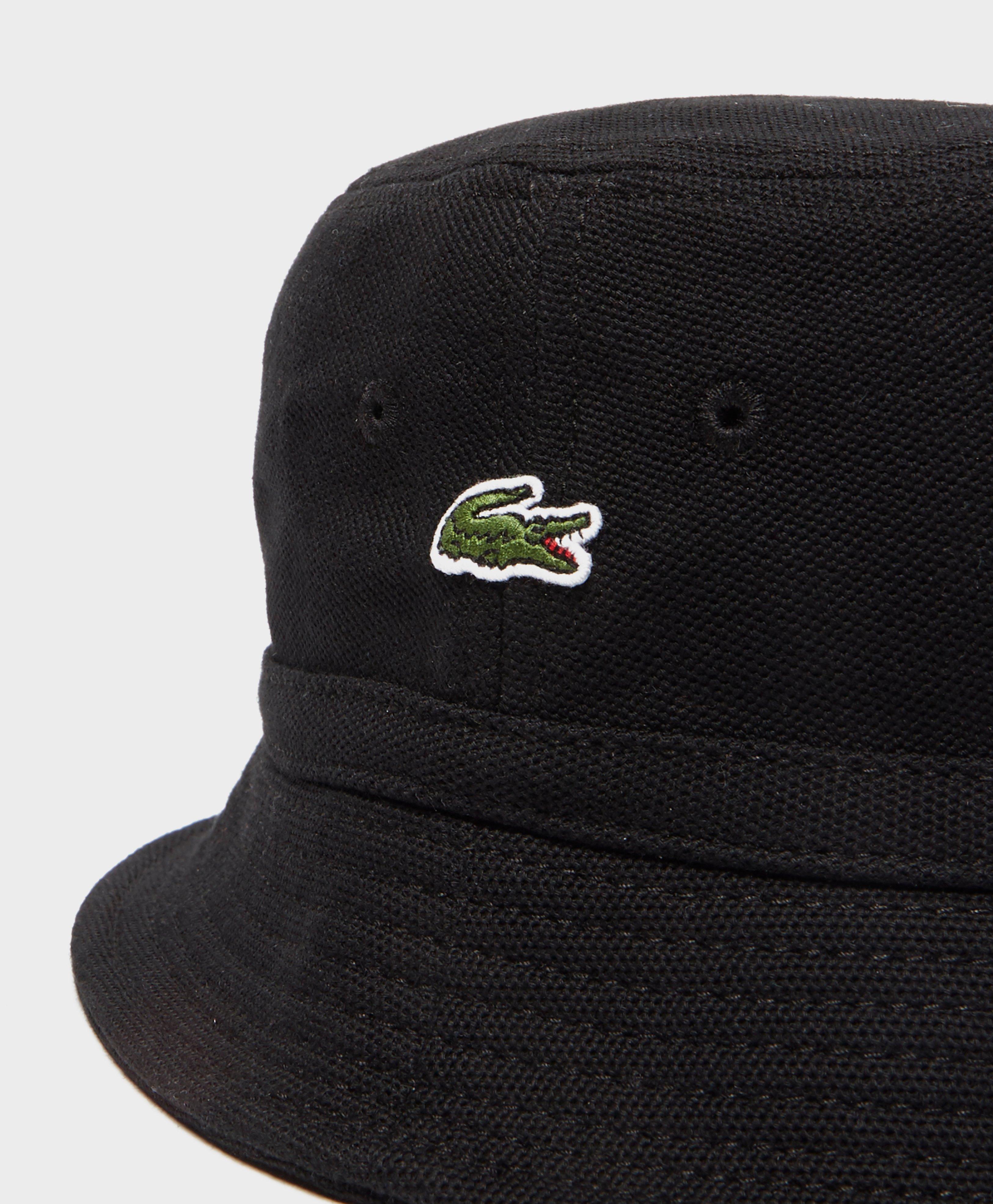 Lacoste Pique Bucket Hat in Black for Men | Lyst