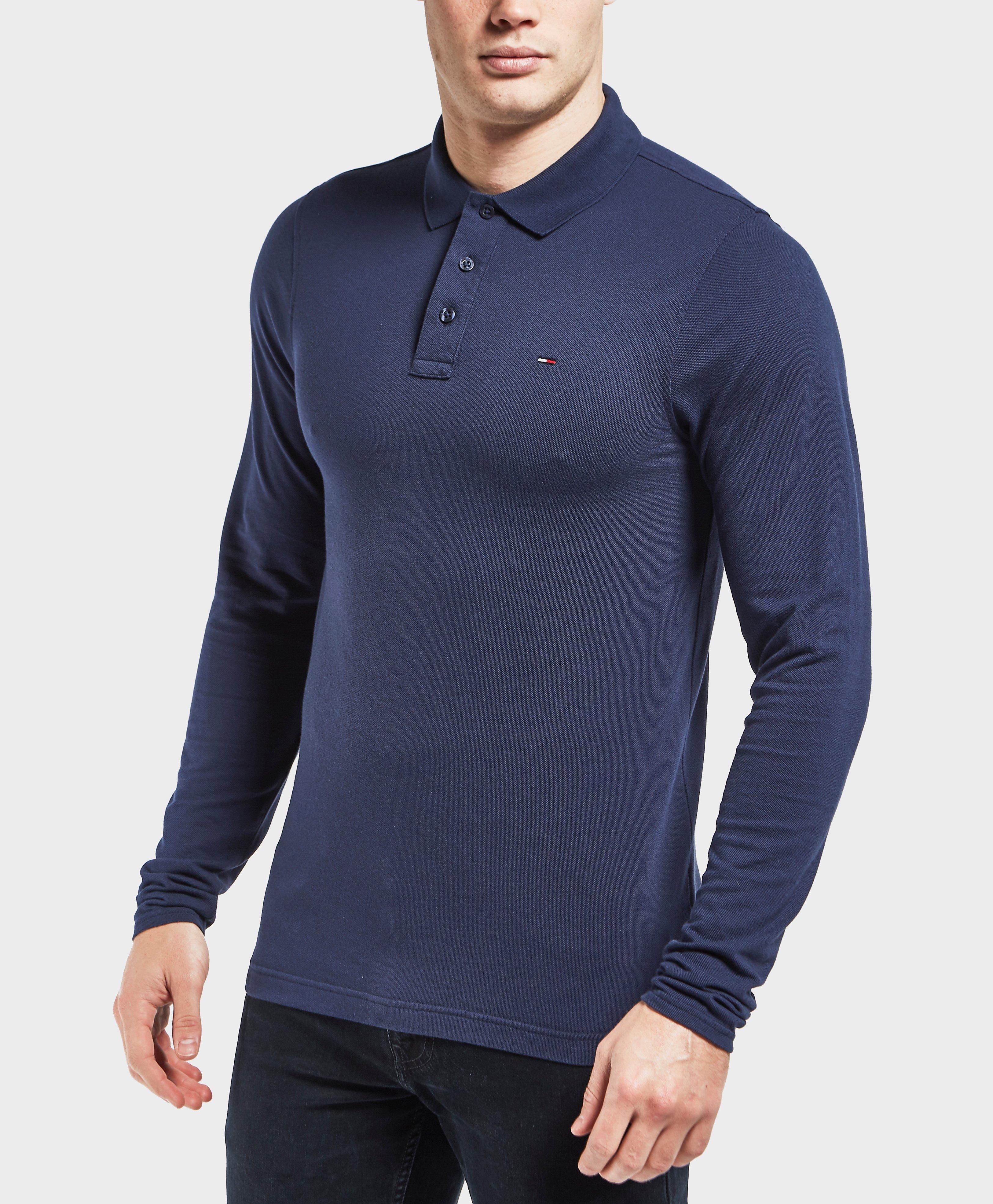 Tommy Hilfiger Cotton Long Sleeve Polo Shirt in Blue for Men Lyst