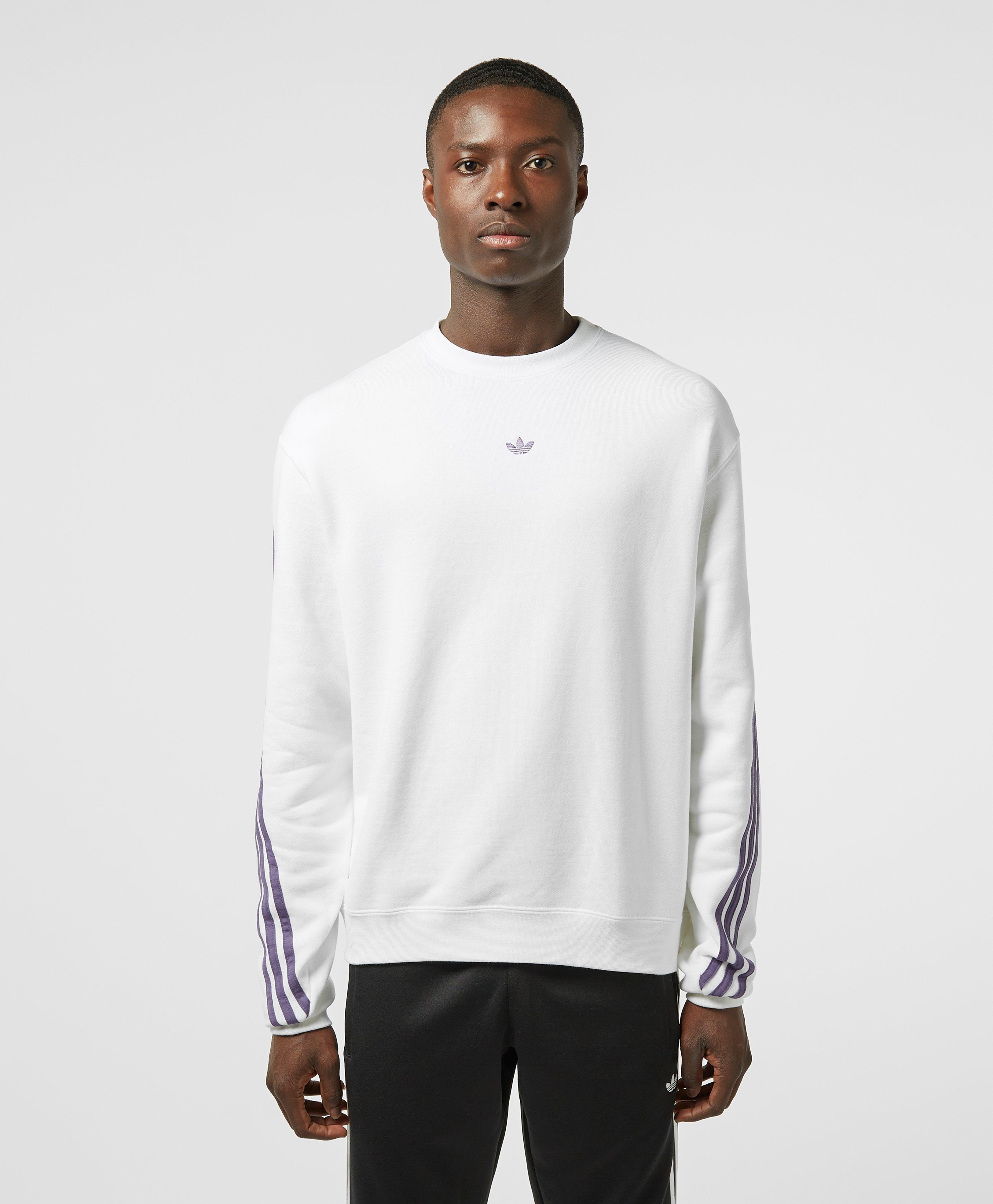 adidas Originals 3 Stripe Wrap Sweatshirt in White for Men | Lyst