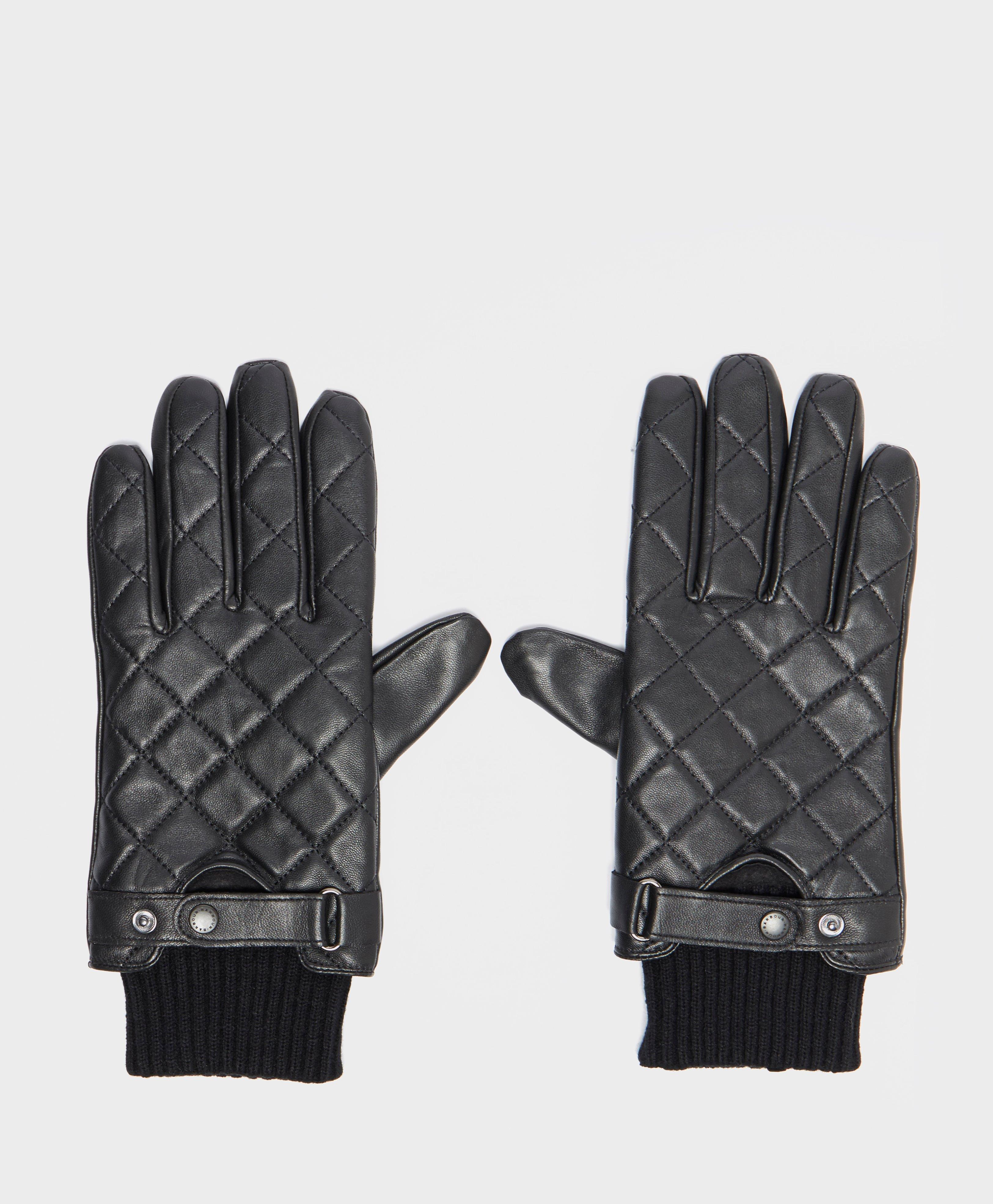 barbour quilted leather gloves