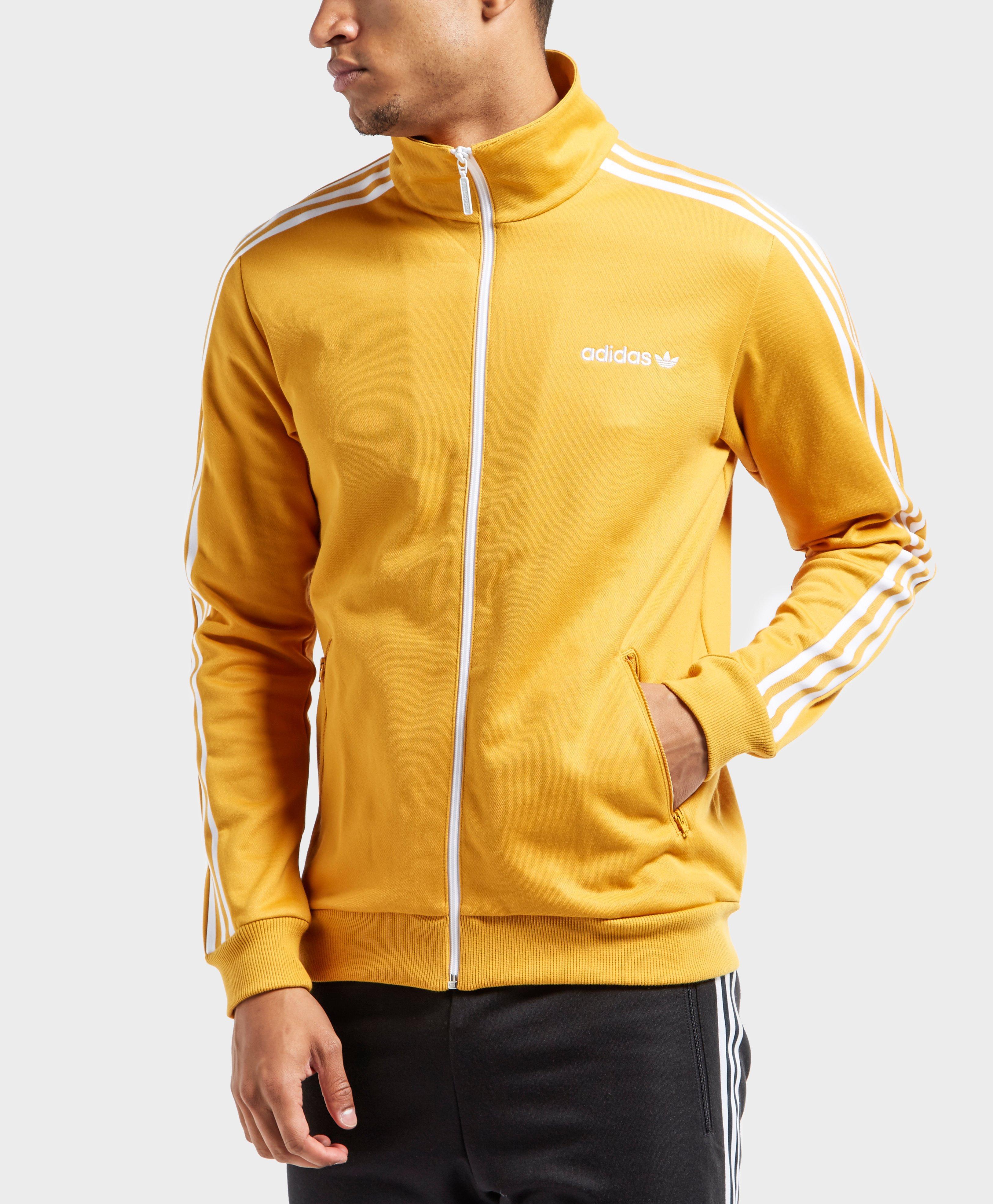 adidas beckenbauer track top yellow