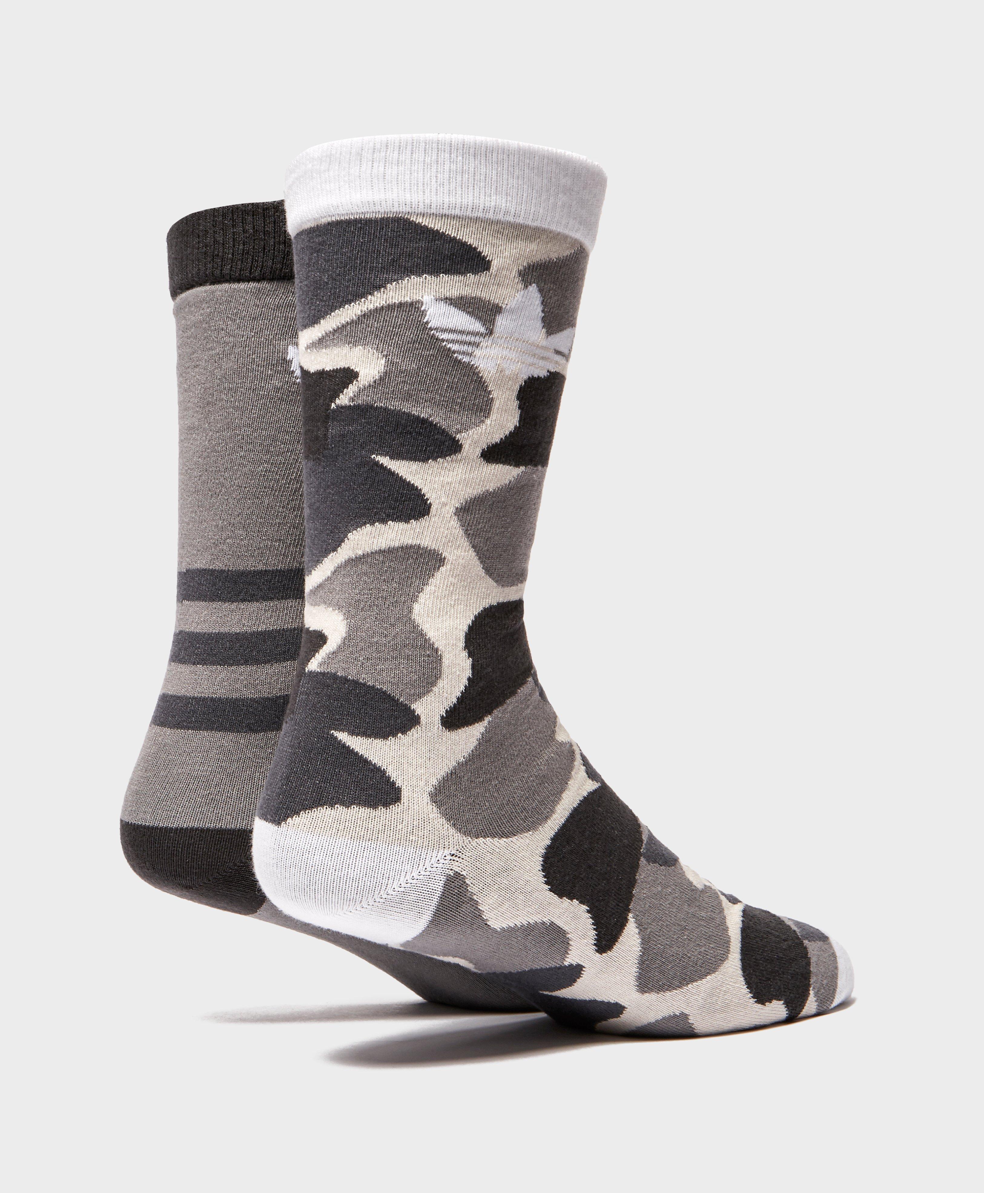 adidas Originals Cotton 2pack Camo Socks in Gray for Men Lyst