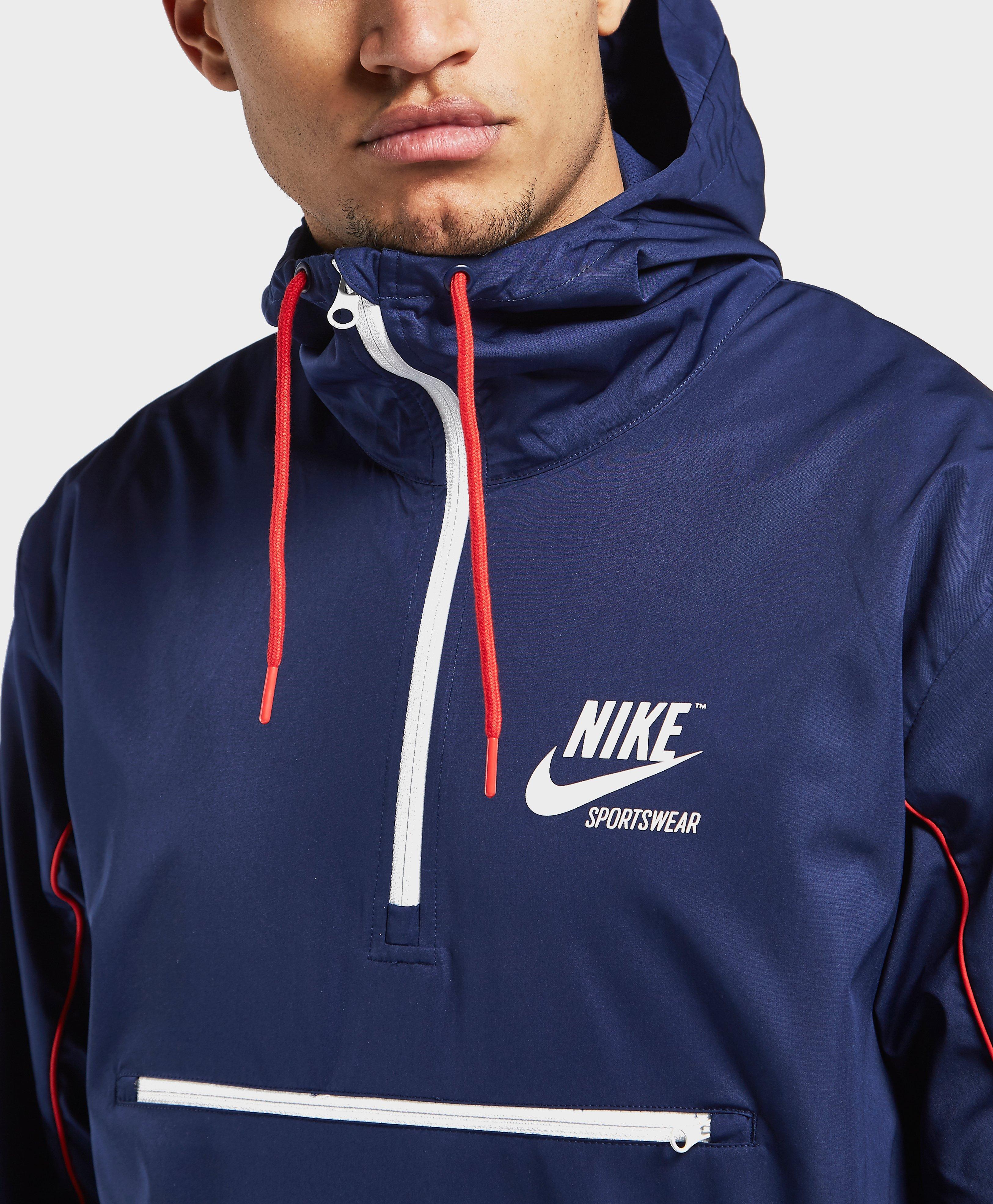 Download Nike Synthetic Archive Woven Half Zip Jacket in Blue for ...