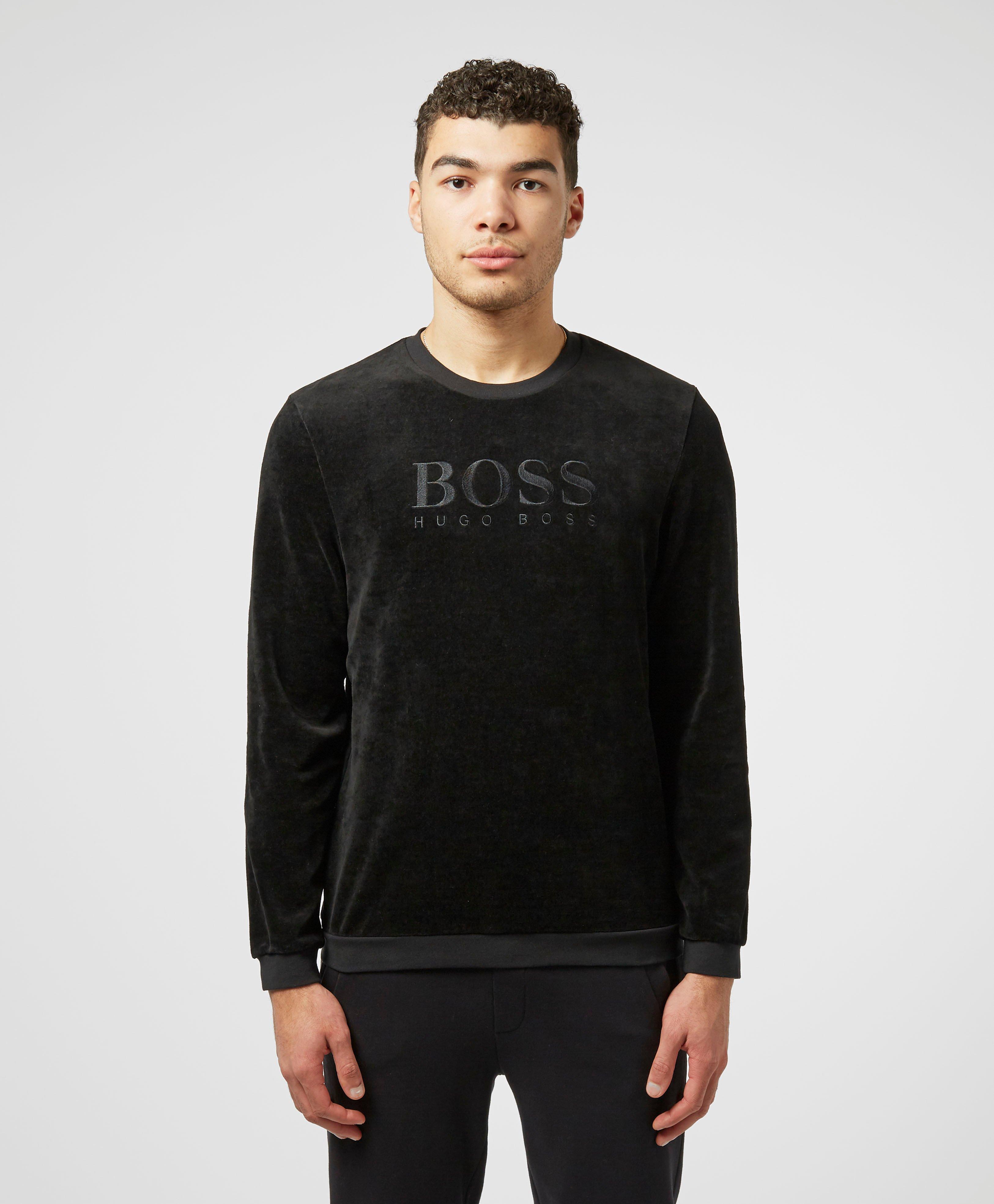 boss velour crewneck sweatshirt