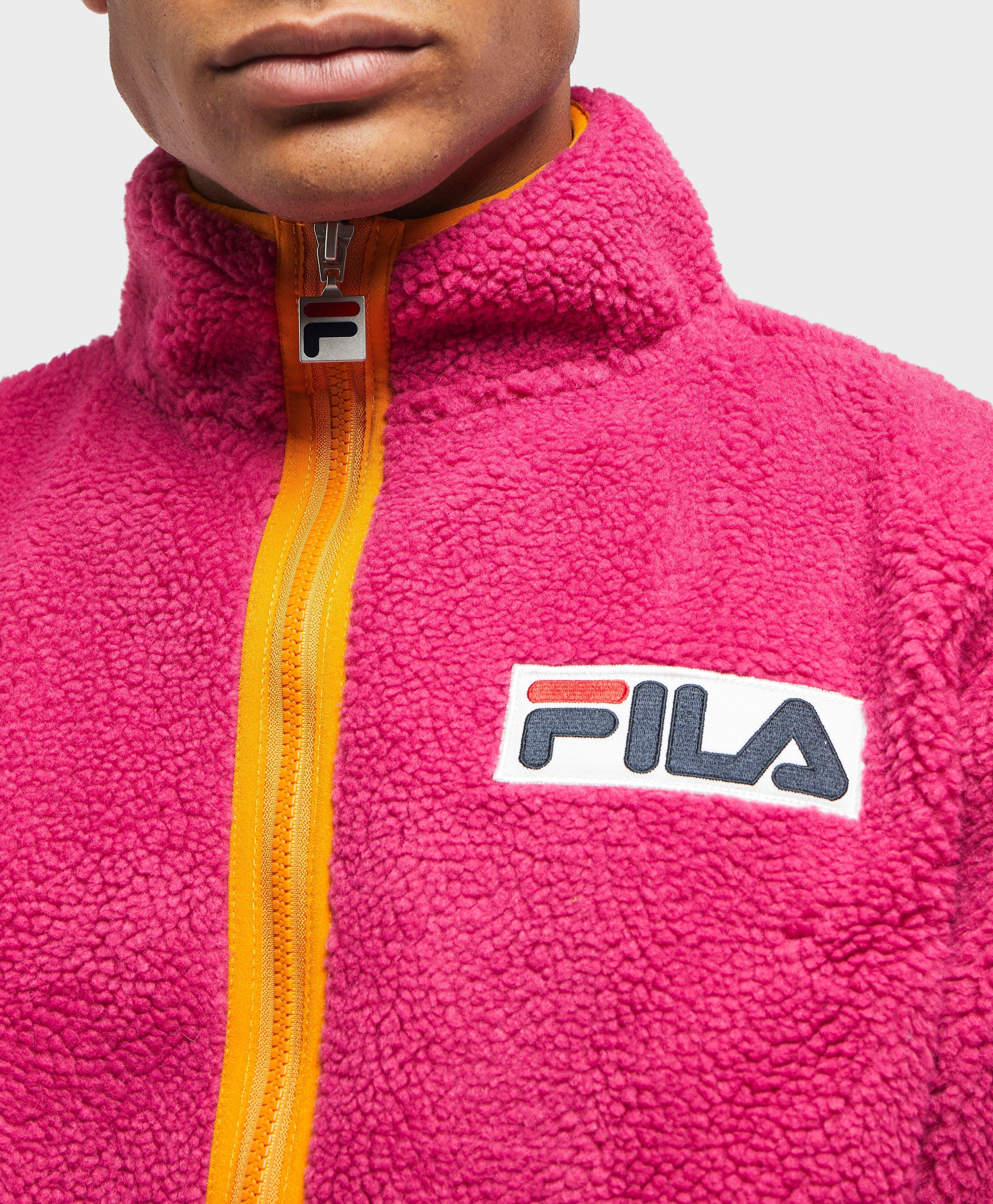 Fila Sella Sherpa Half-zip Fleece Jacket in Pink for Men - Lyst