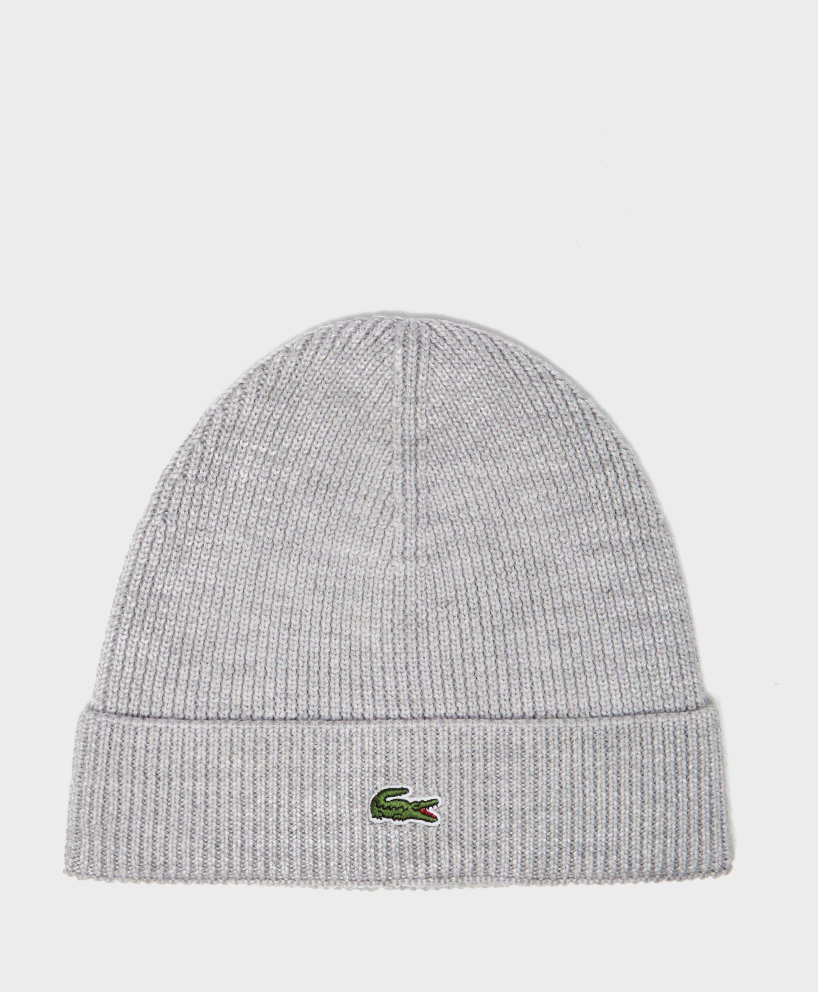 Lacoste Knitted Beanie in Gray for Men Lyst