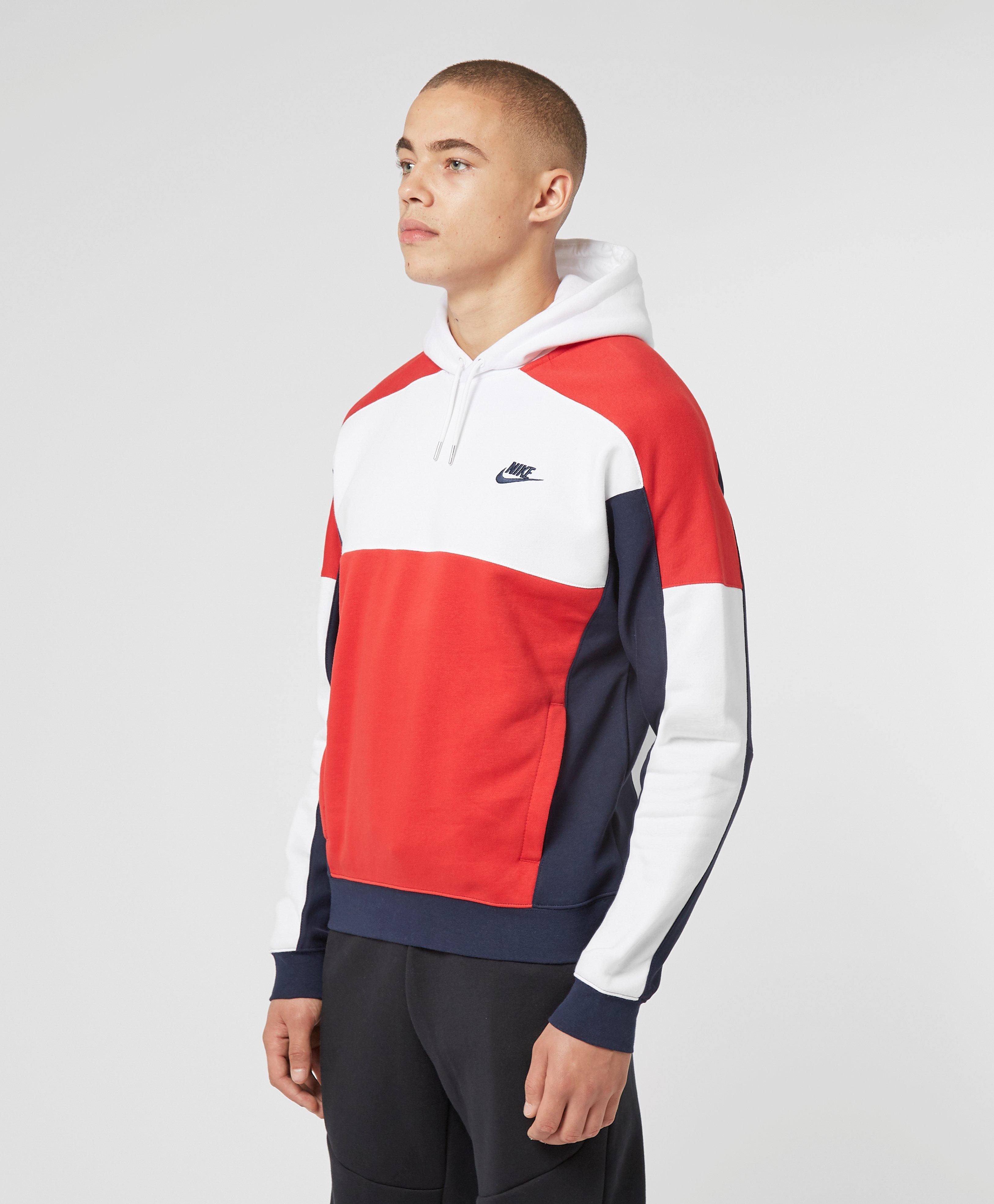 Nike Cotton Reissue Colour Block Hoodie in Red for Men | Lyst