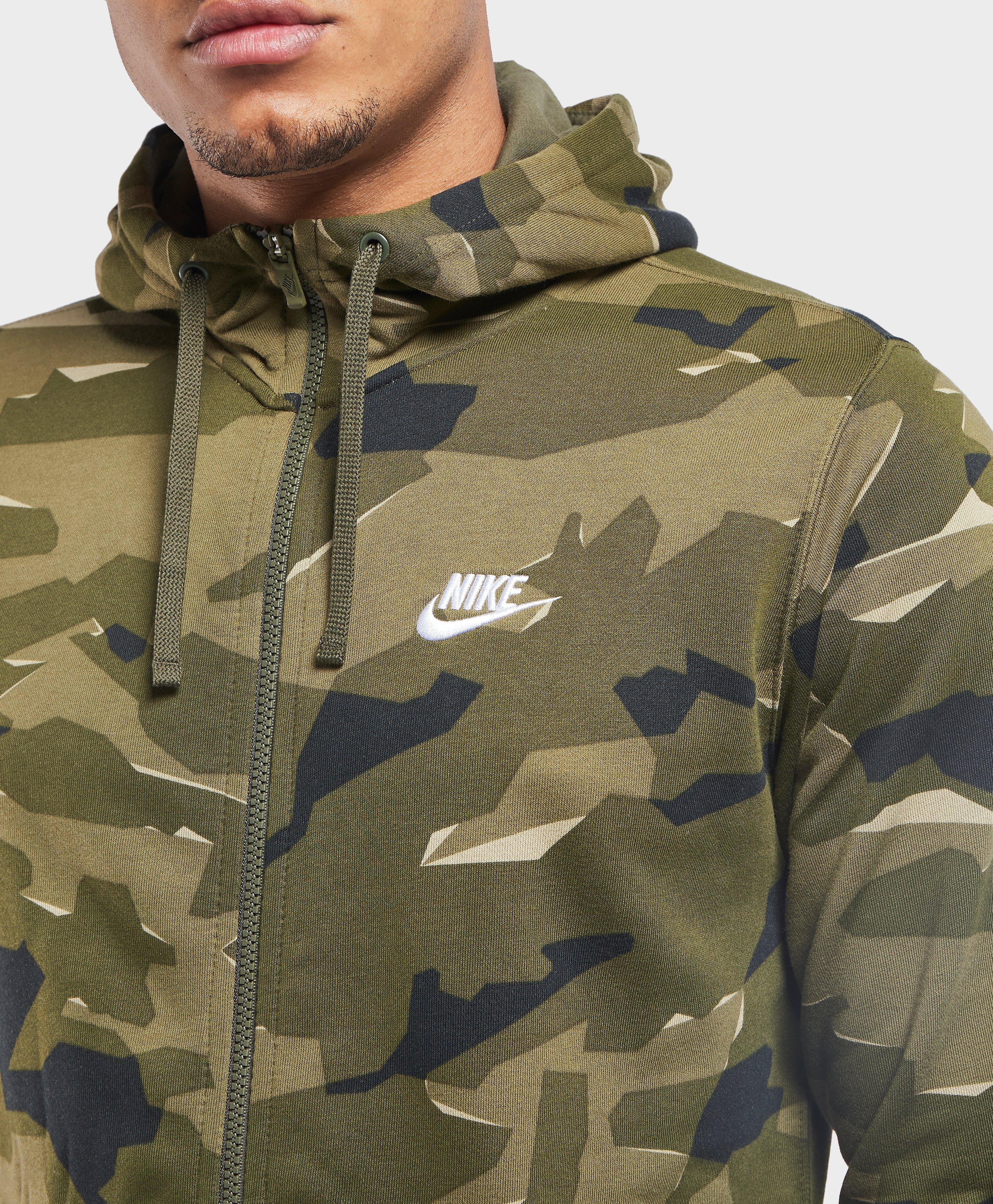 Nike Cotton Camo Futura Full Zip Hoodie in Green for Men | Lyst Australia