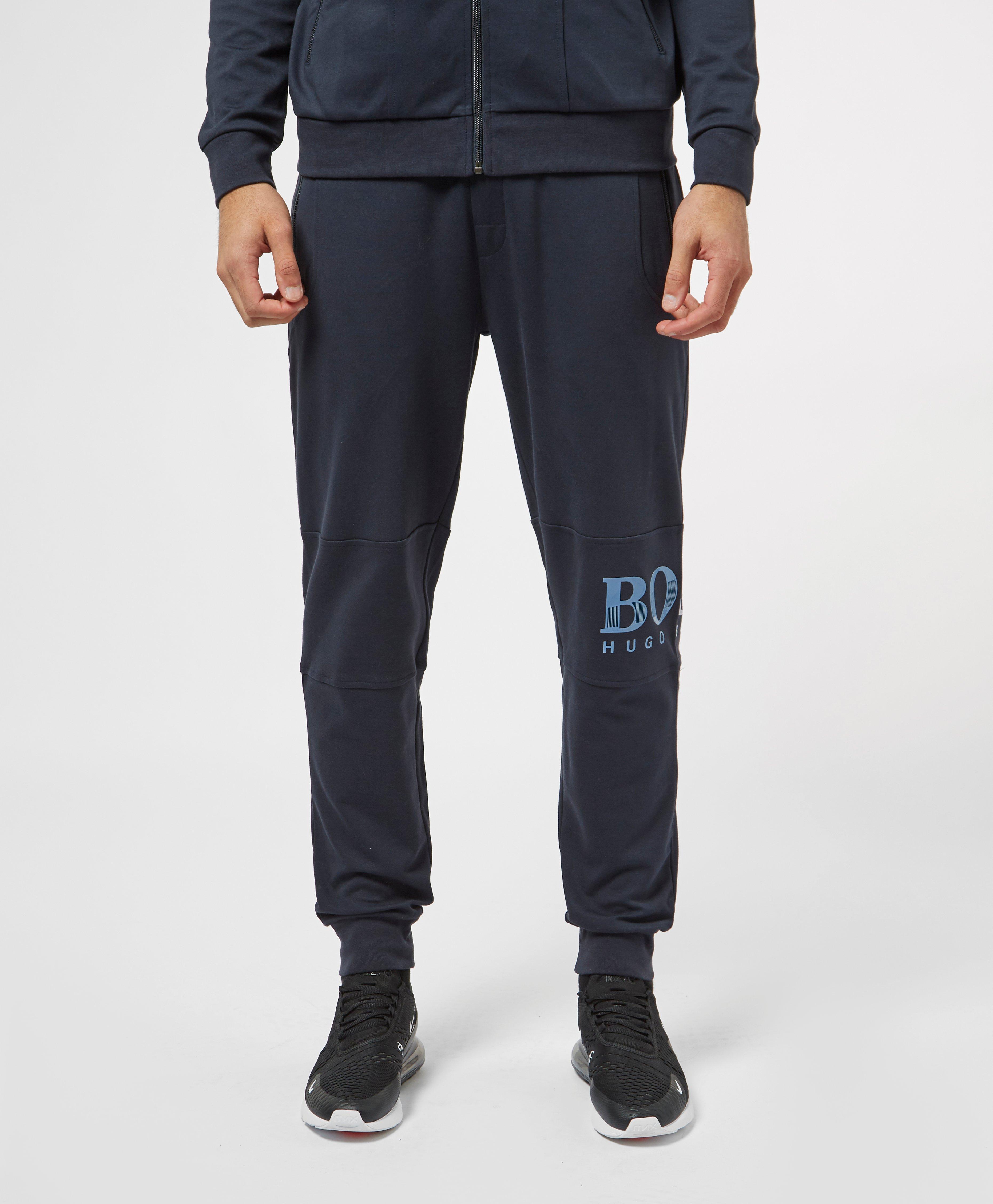 boss gel logo cuffed fleece pants