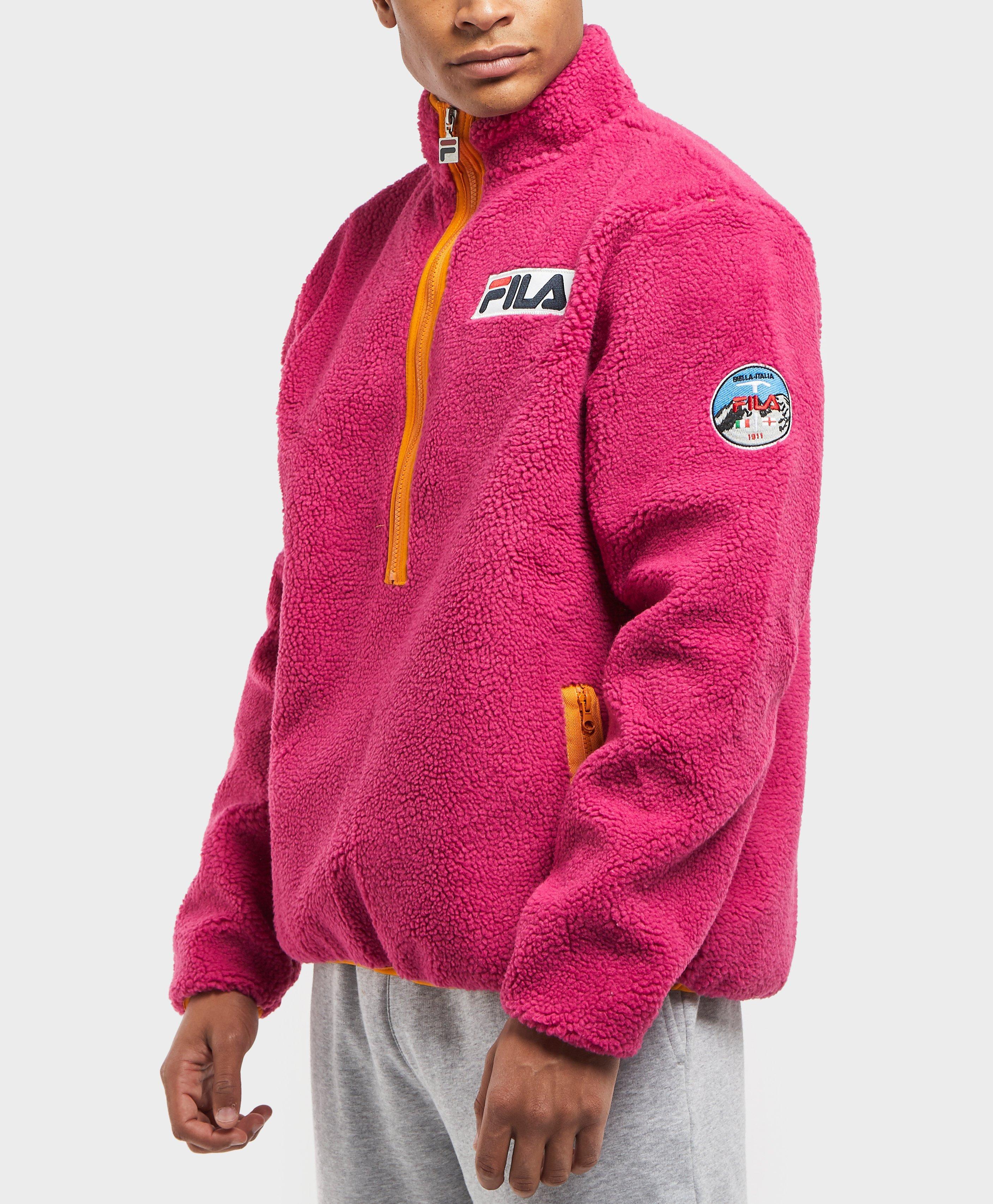 Fila Sella Sherpa Half-zip Fleece Jacket in Pink for Men - Lyst