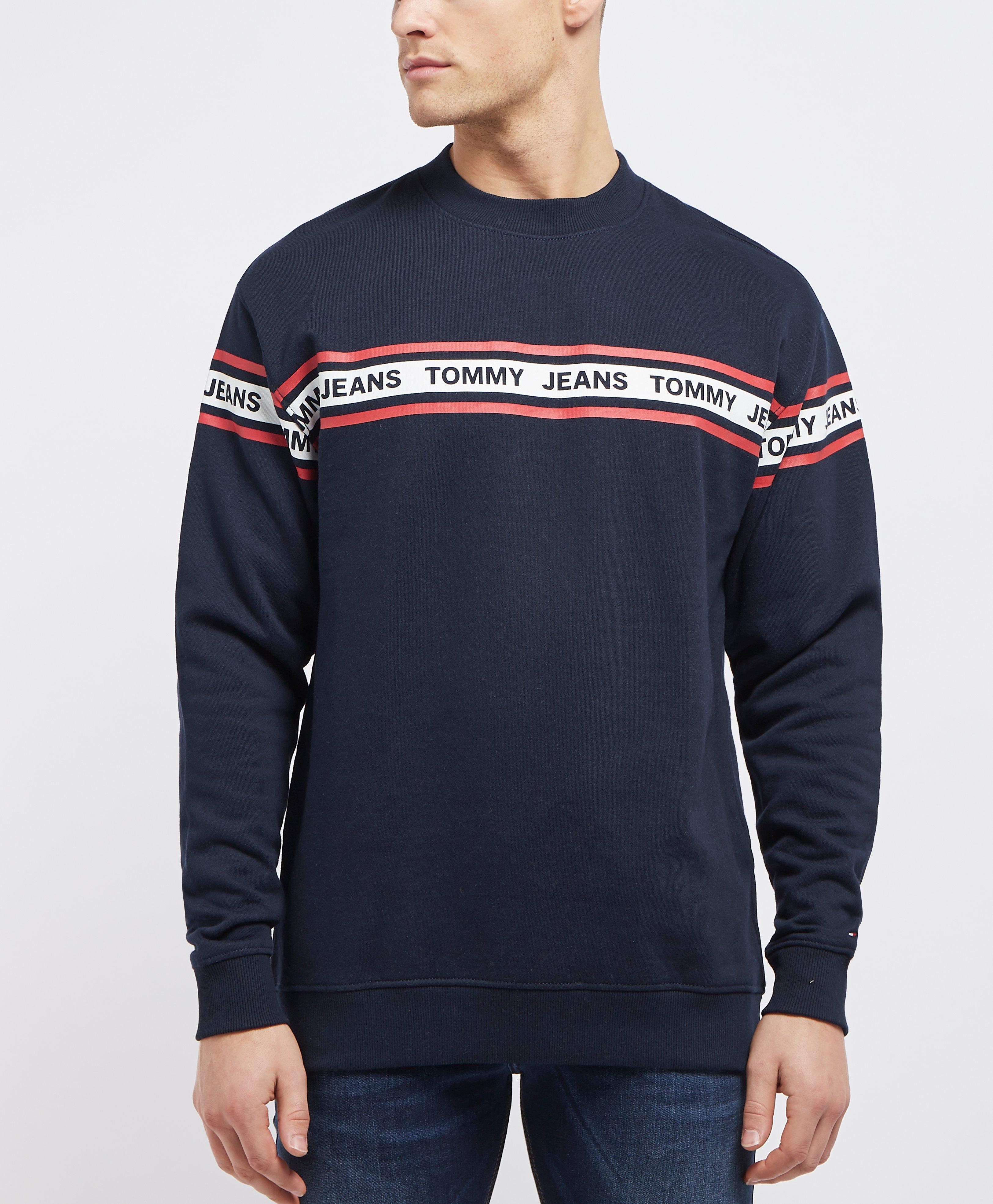 tommy jeans tape crew sweatshirt