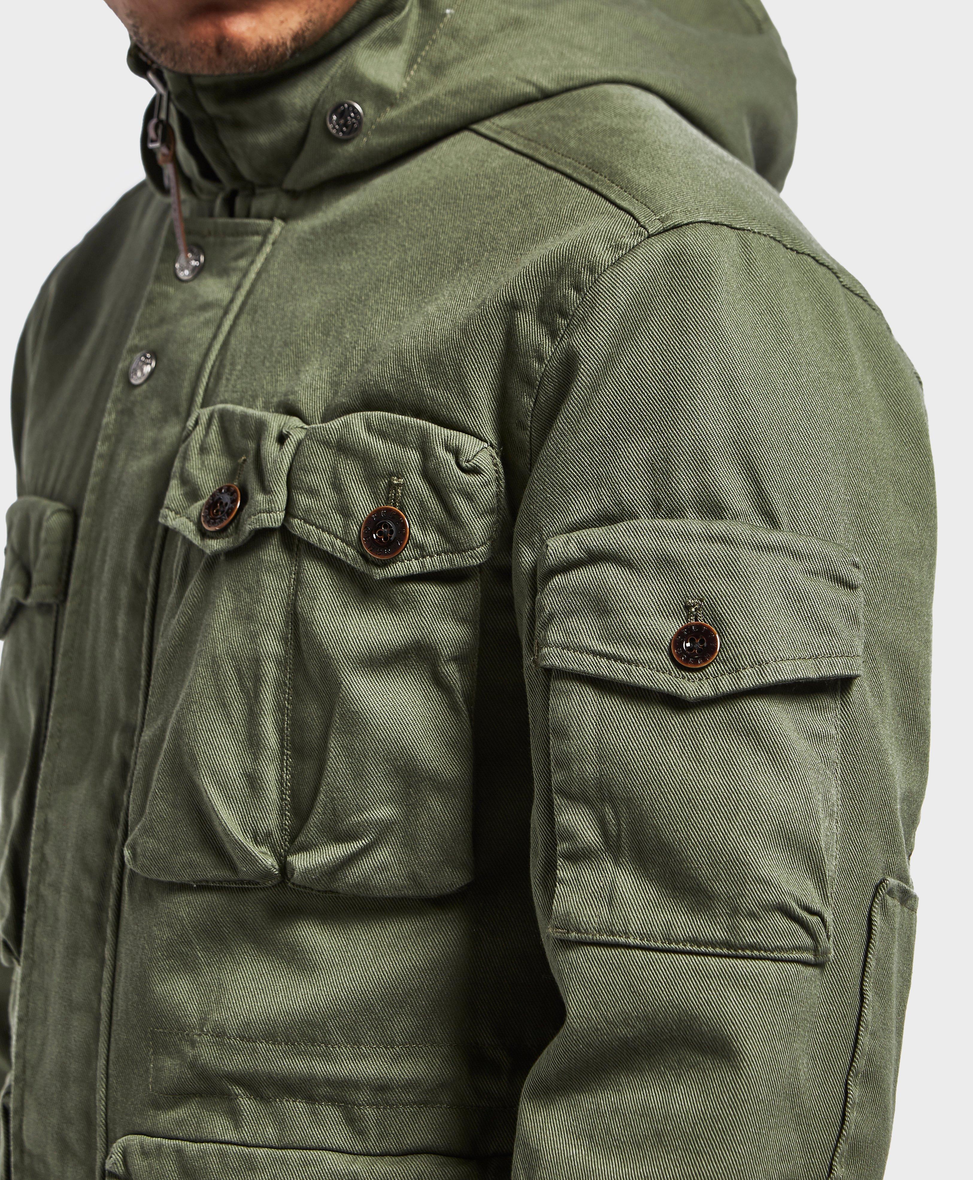 Pretty Green Cotton Belfast Pocket Lightweight Jacket in Green for Men
