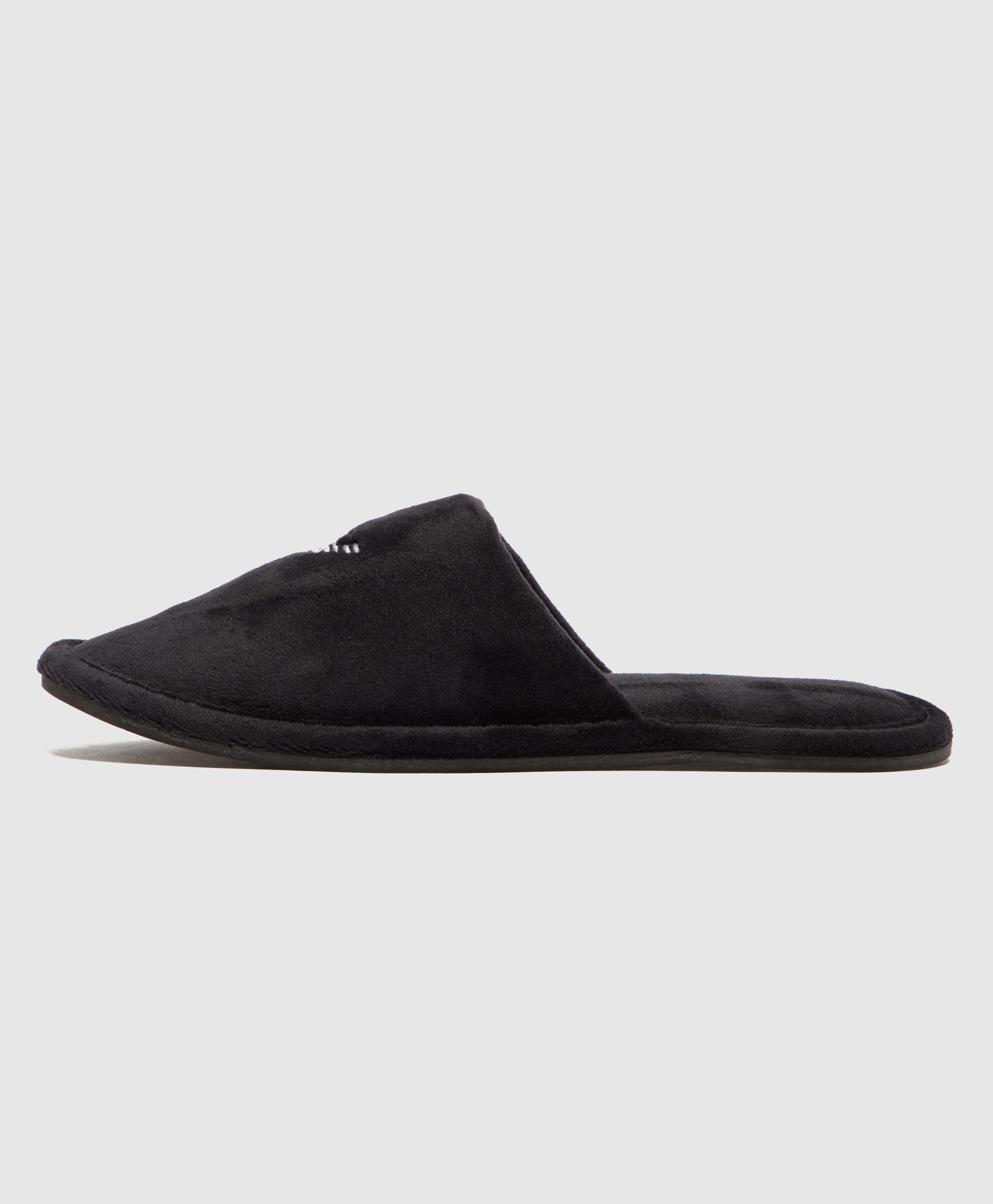 Emporio Armani Velour Slippers in Black for Men Lyst
