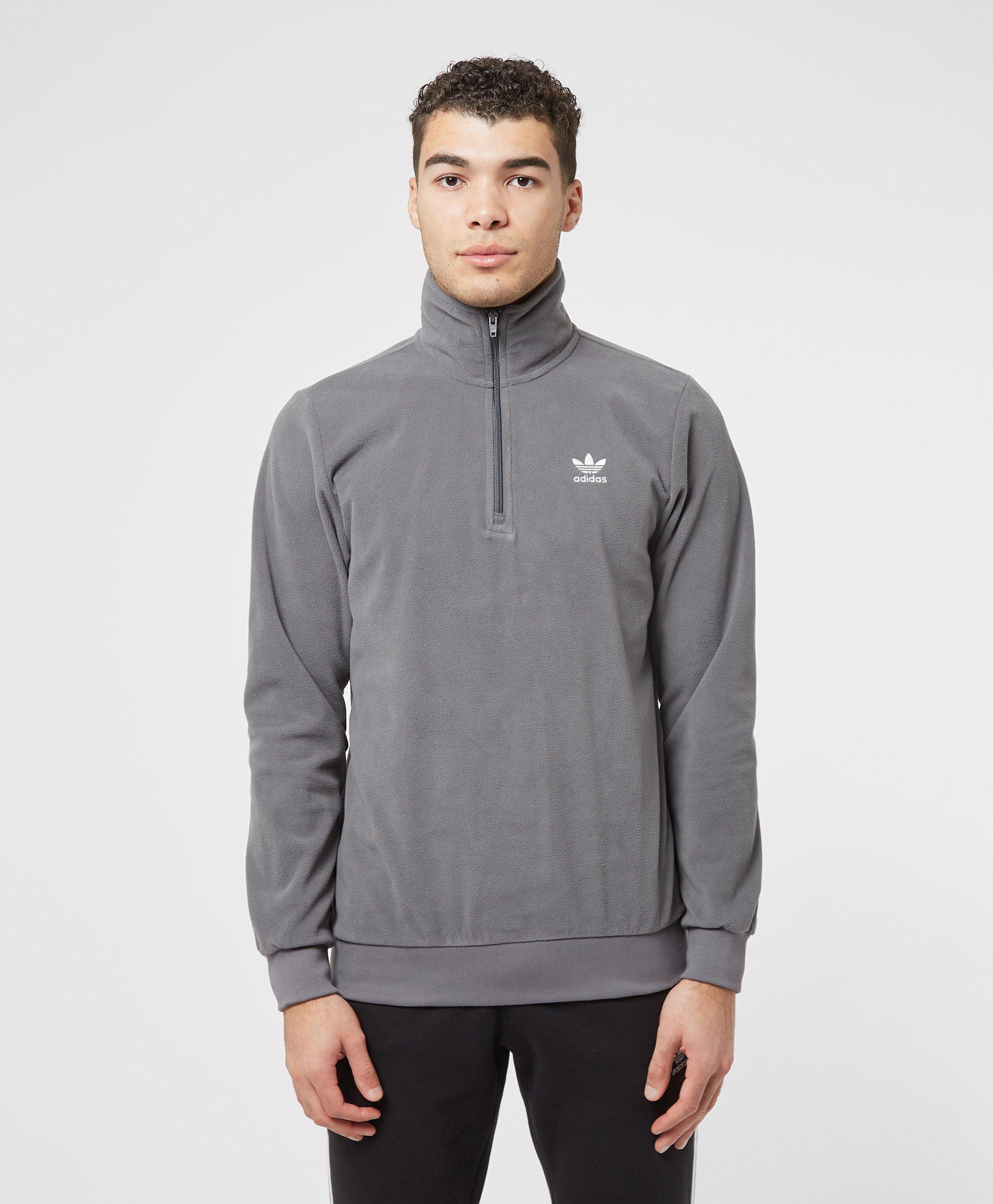 adidas Originals Polar Half Zip Fleece in Gray for Men | Lyst