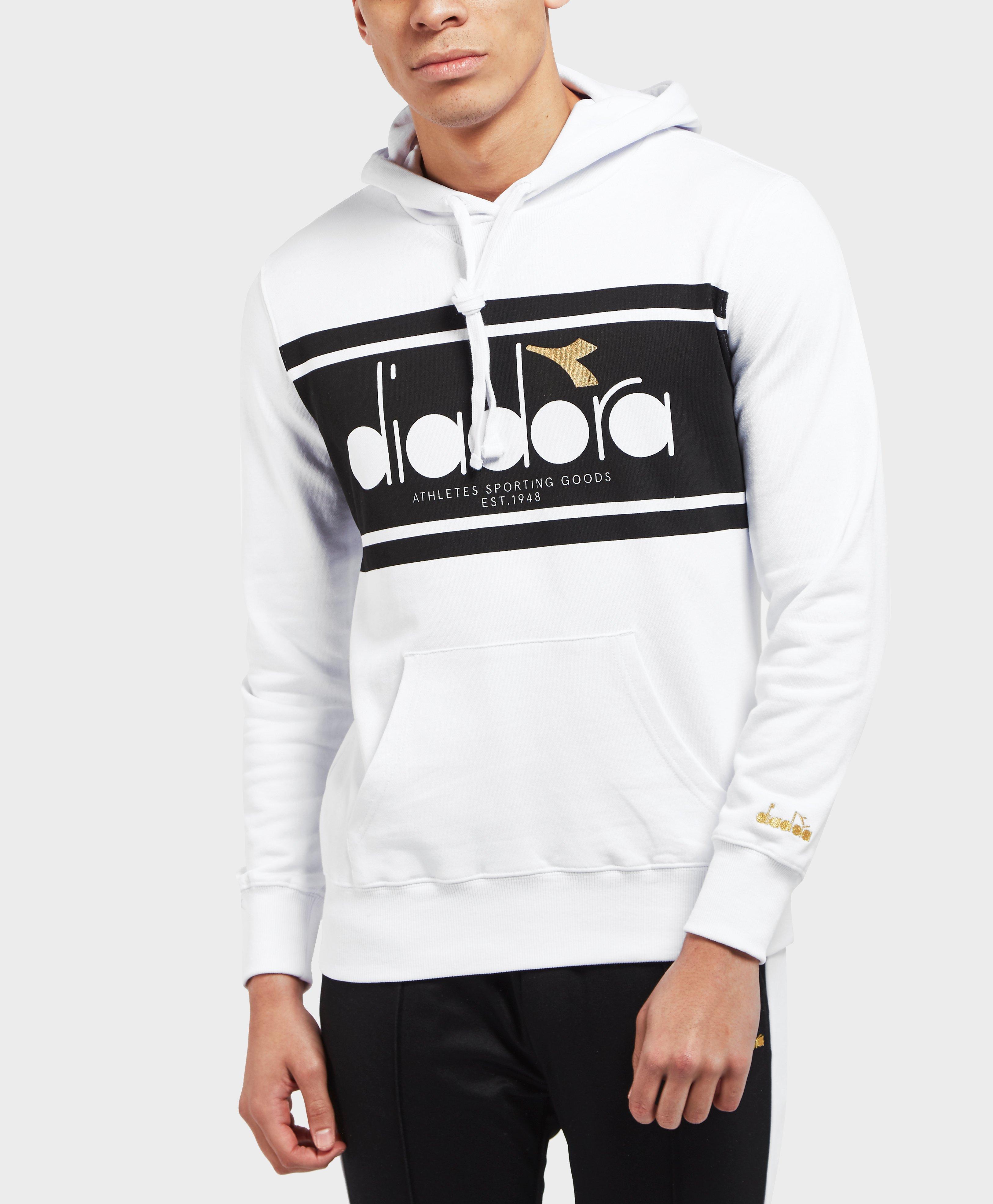 Diadora Mens Graphic Pullover Hoodie Blue