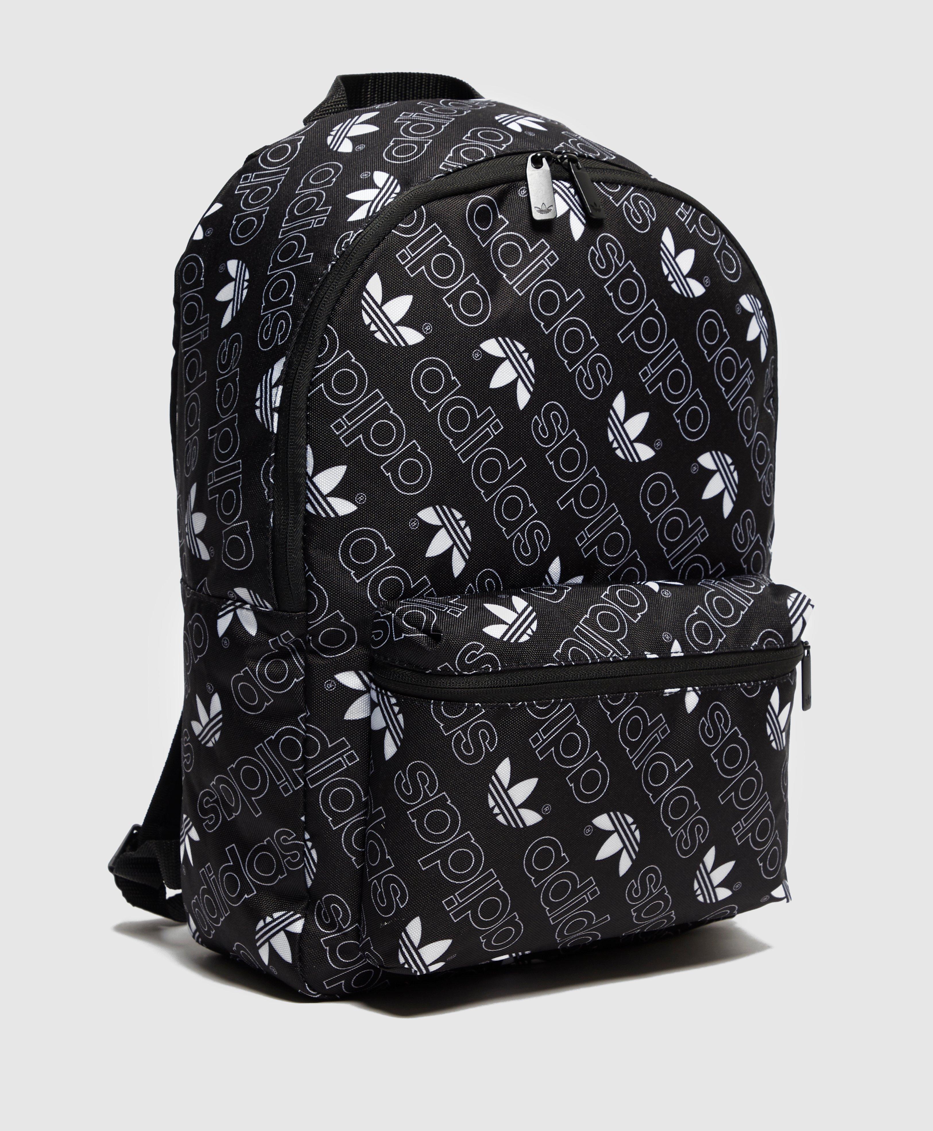 adidas Originals Synthetic All Over Print Logo Backpack in Black for Men |  Lyst