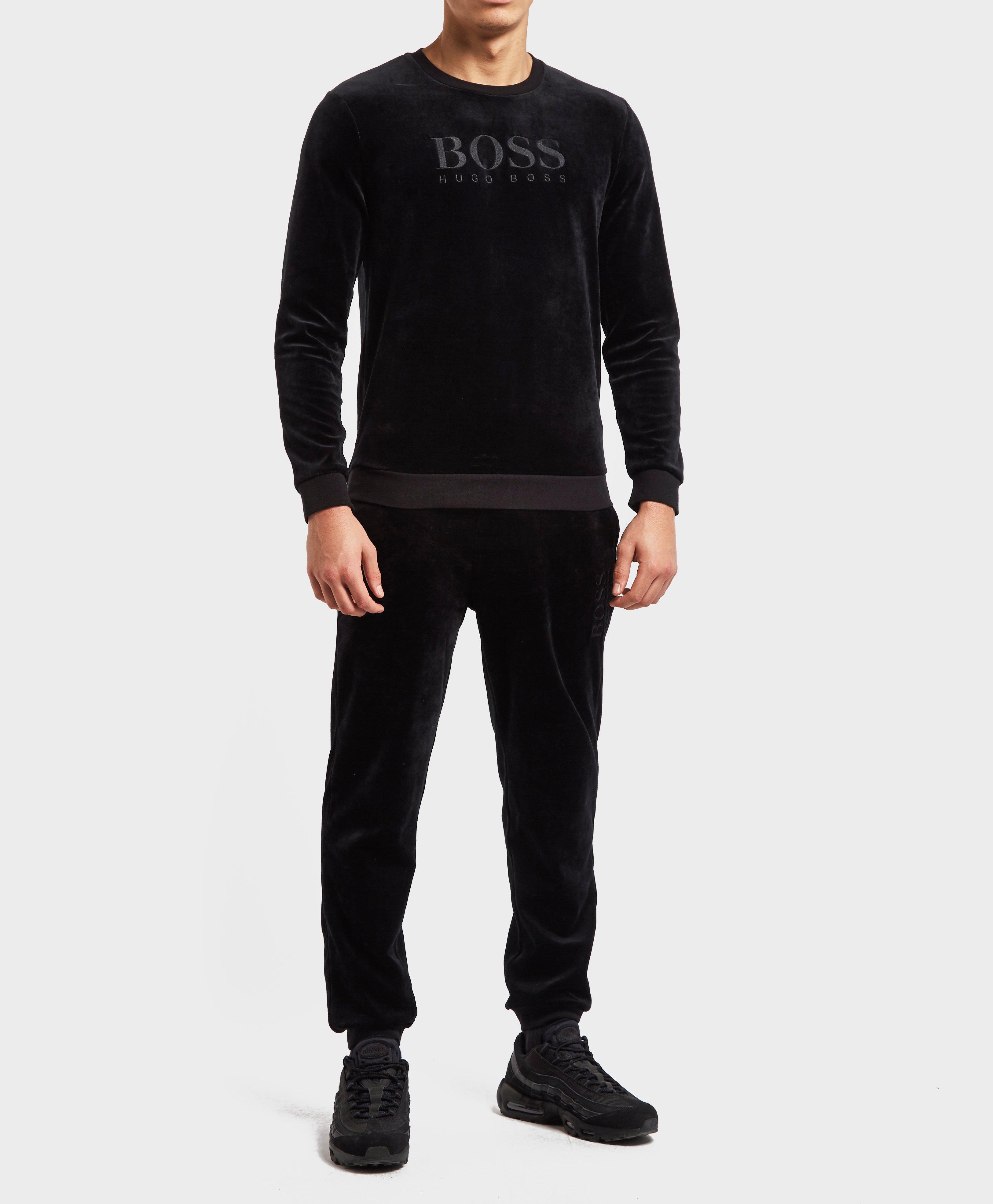 boss velour crewneck sweatshirt