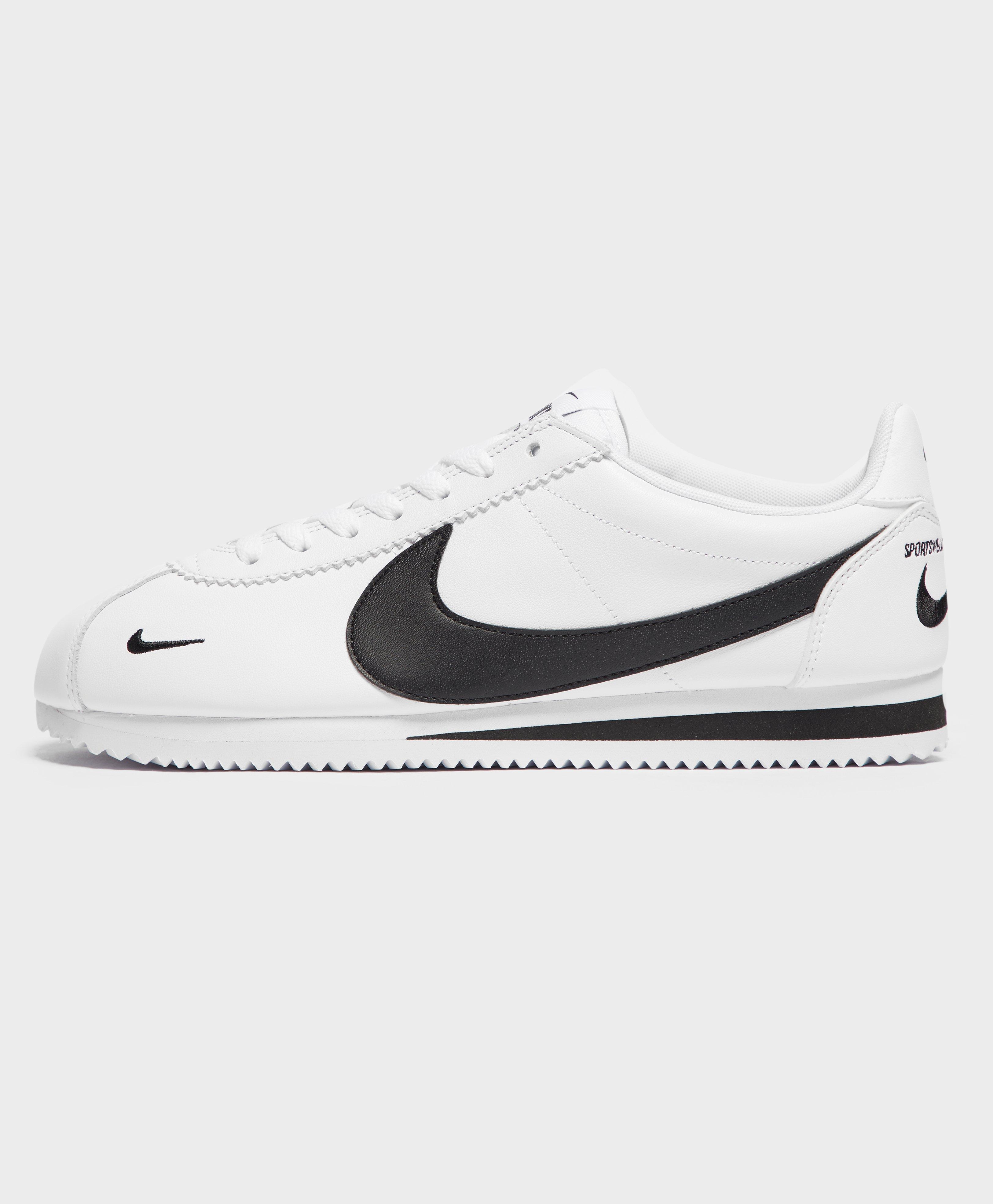 Nike Cortez Basic Leather Og Shoe in White/Black (White) - Save 60% | Lyst
