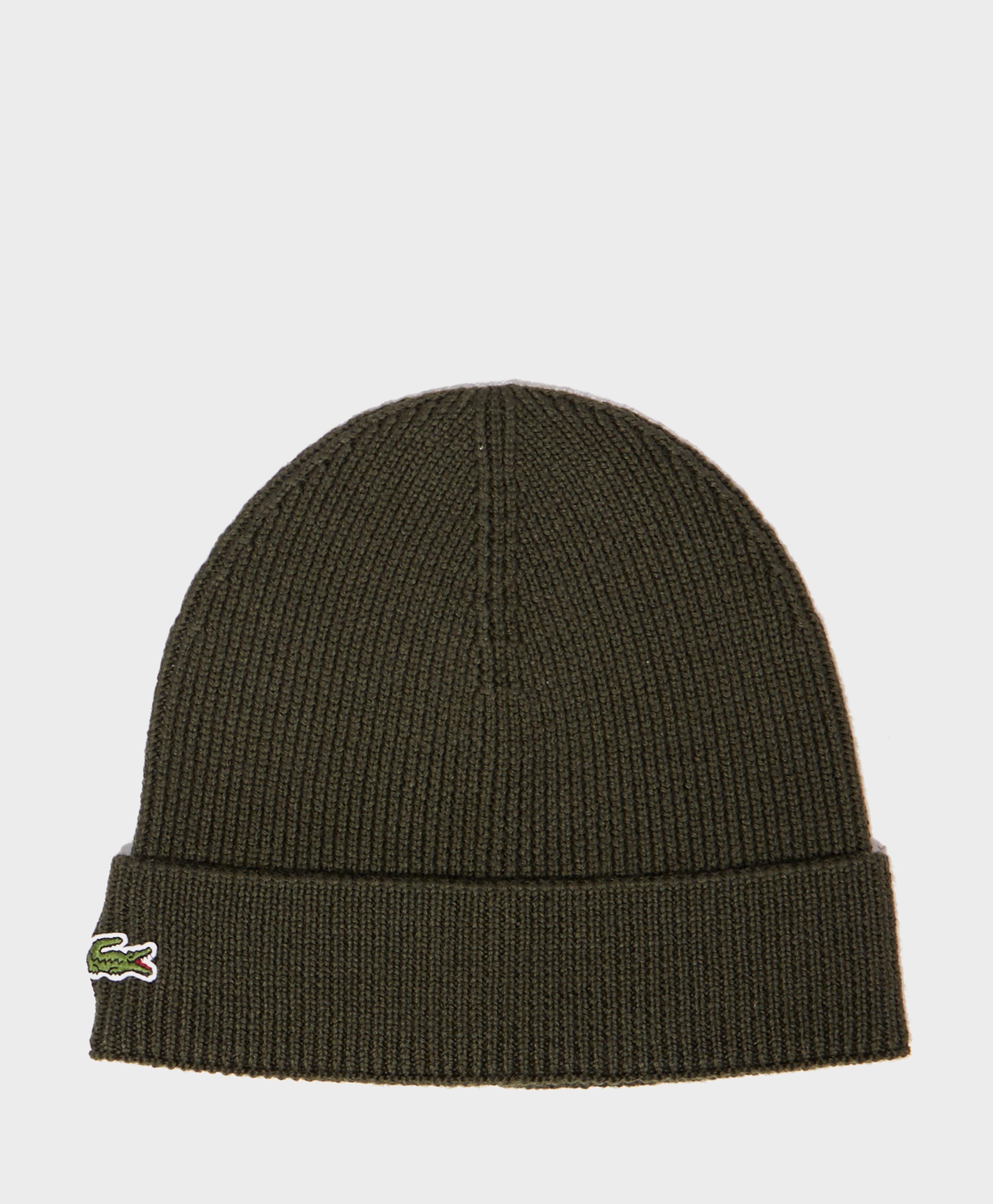 lacoste knitted logo beanie