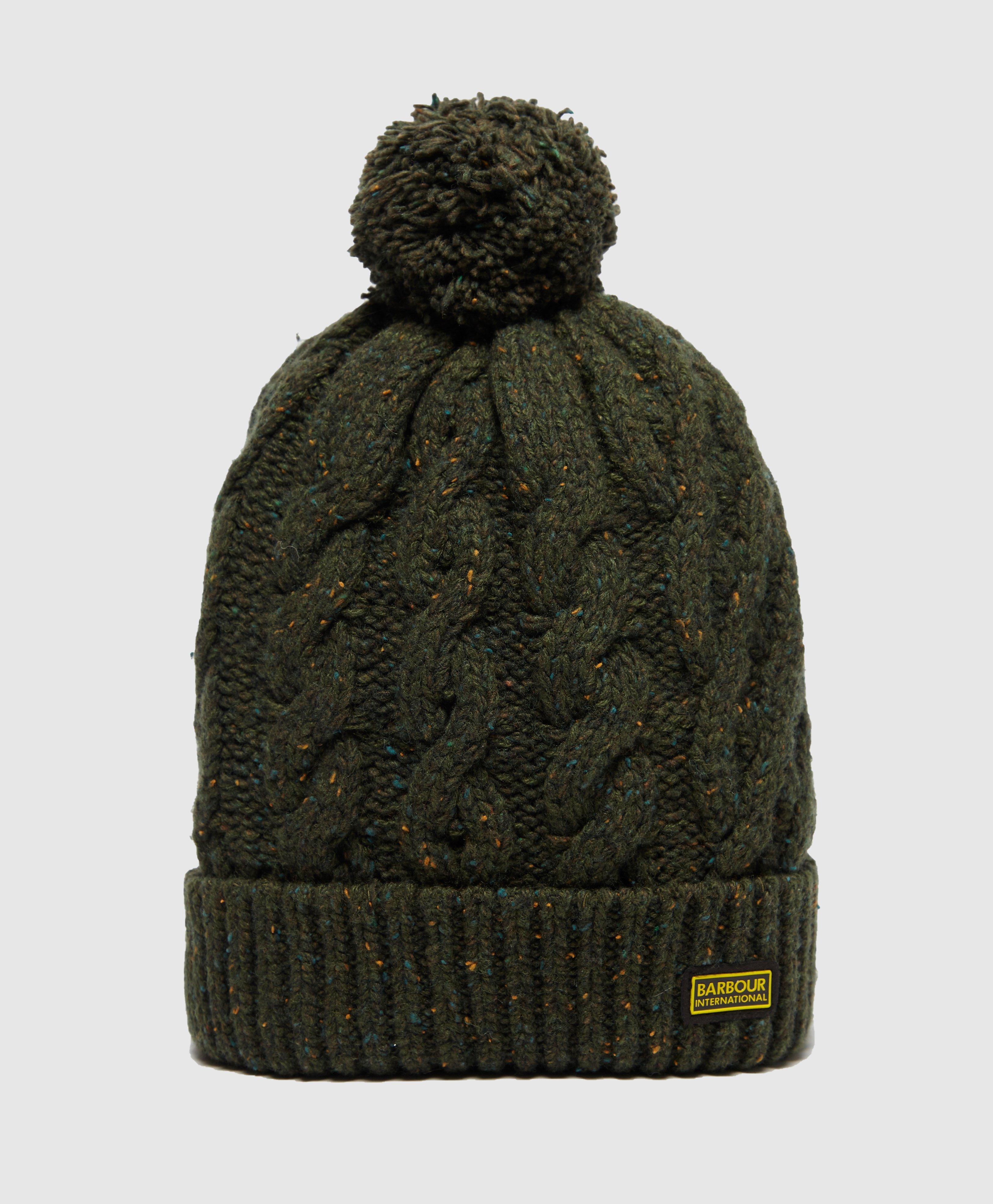 Barbour Wool Bobble Hat in Green for 