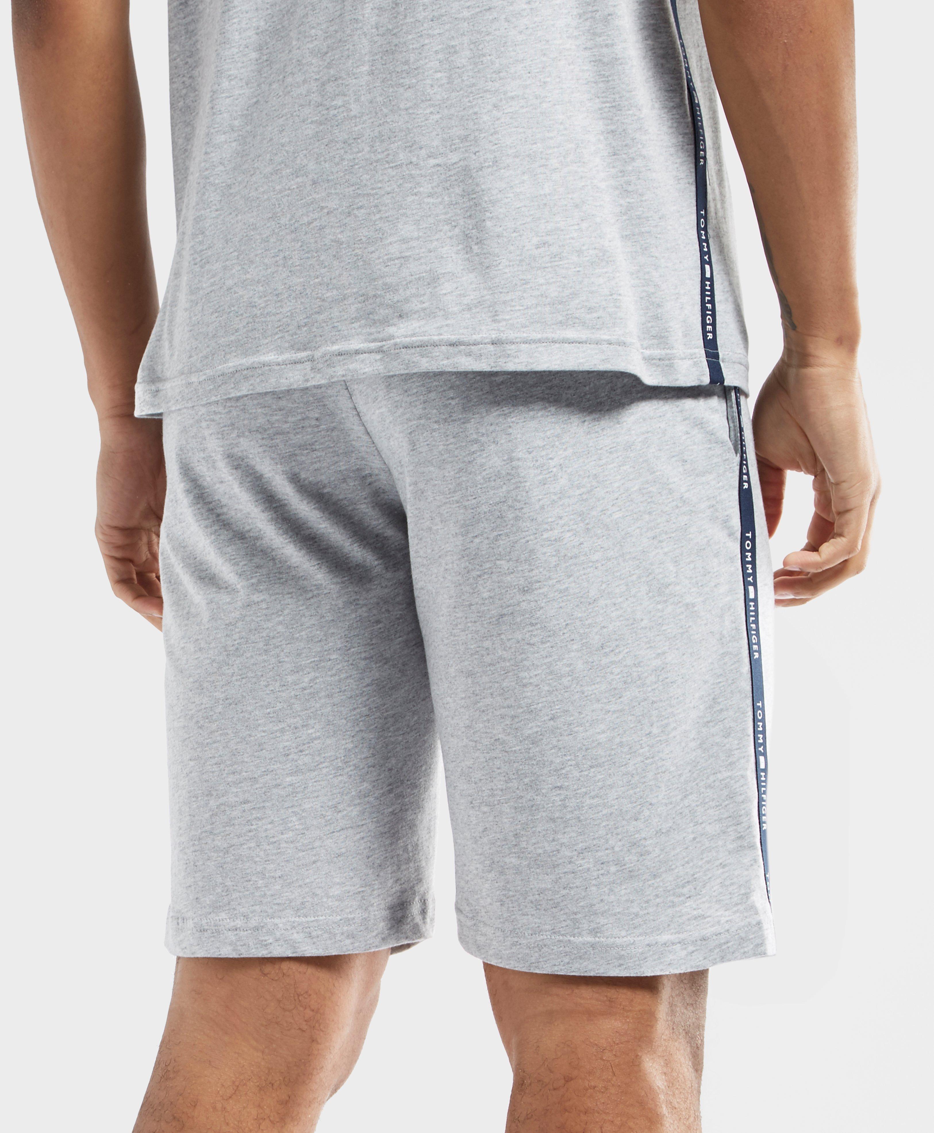 Tommy Hilfiger Logo Tape Shorts in Gray for Men Lyst