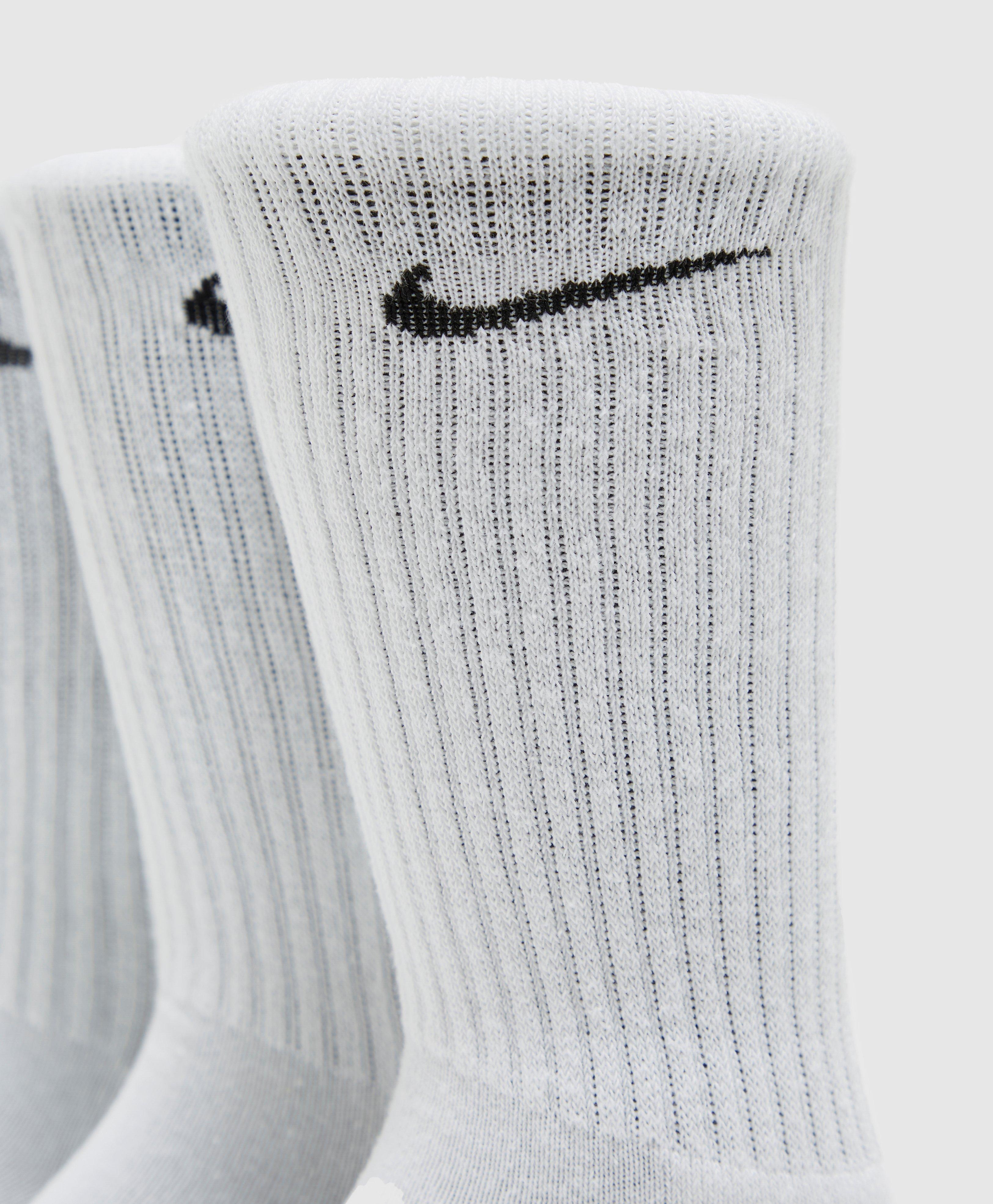 Nike Cotton 3 Pack Cushioned Crew Socks in White for Men | Lyst