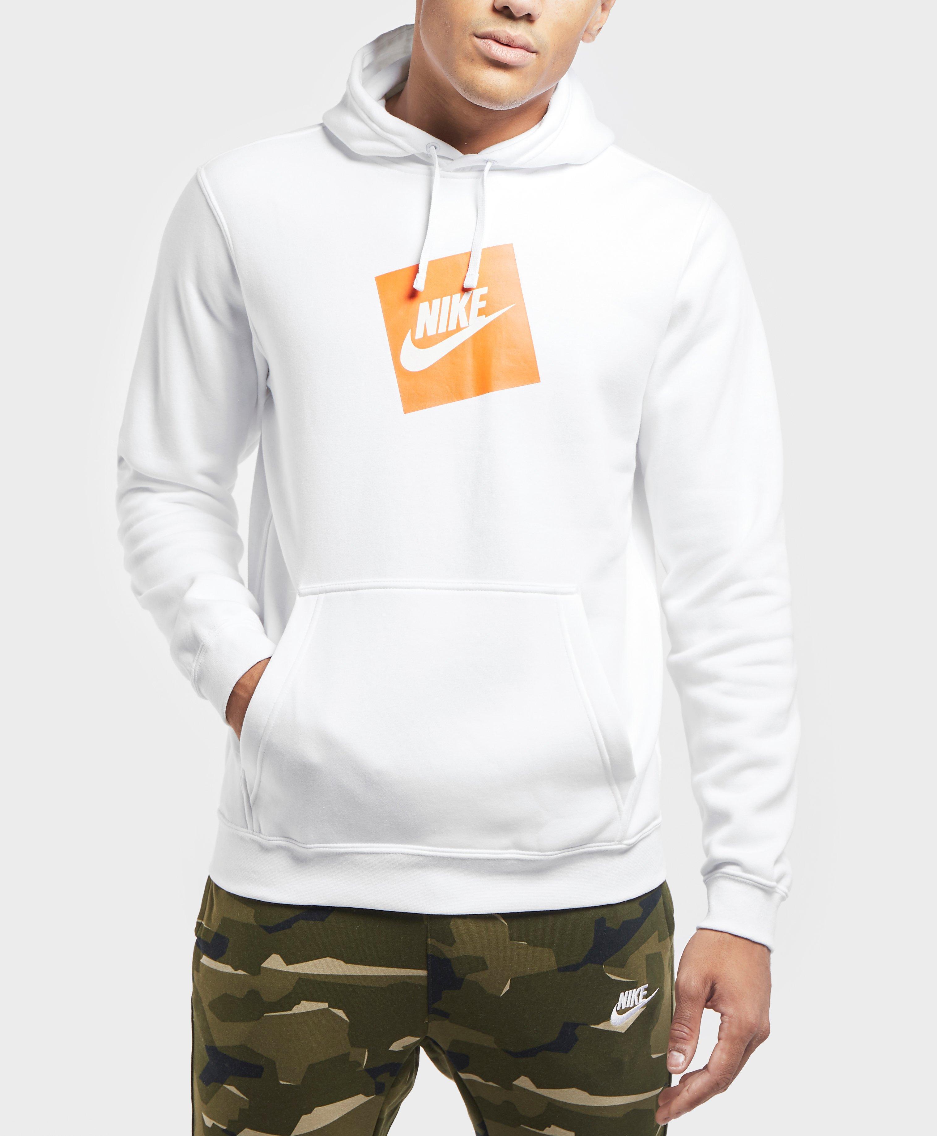 nike orange box logo hoodie