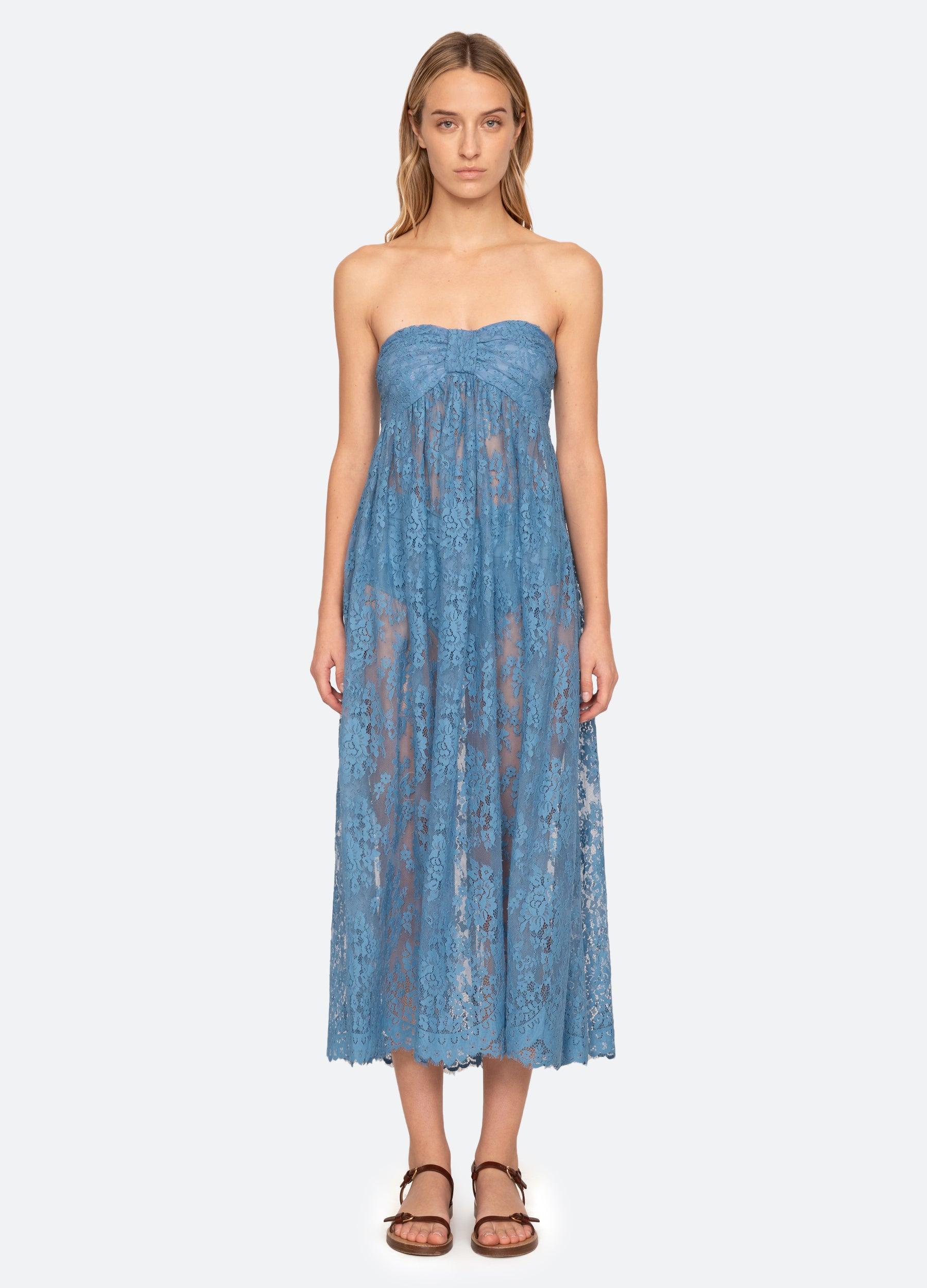 Sea Carmella Lace Dress in Blue | Lyst