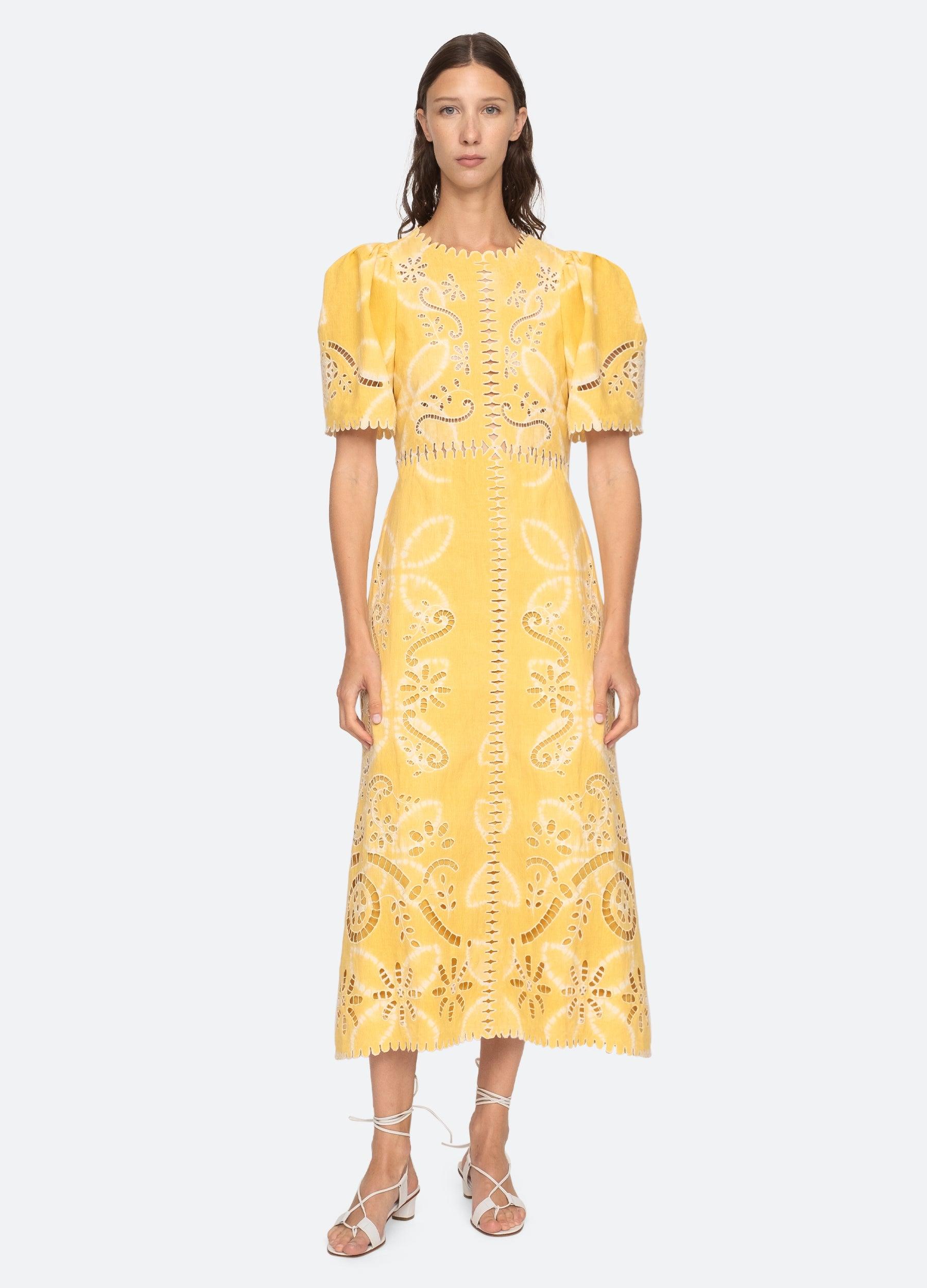 sea new york embroidered dress Blue Audra Embroidery Midi Dress main image 0