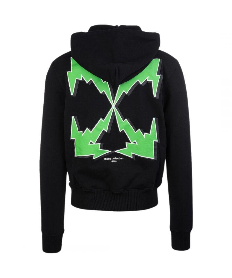 Off White c o Virgil Abloh Off Bolt Arrow Slim Fit Hoodie Cotton in Black for Men Lyst UK