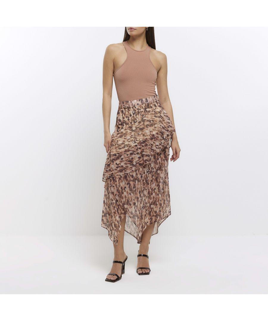 Leopard print midi top skirt river island