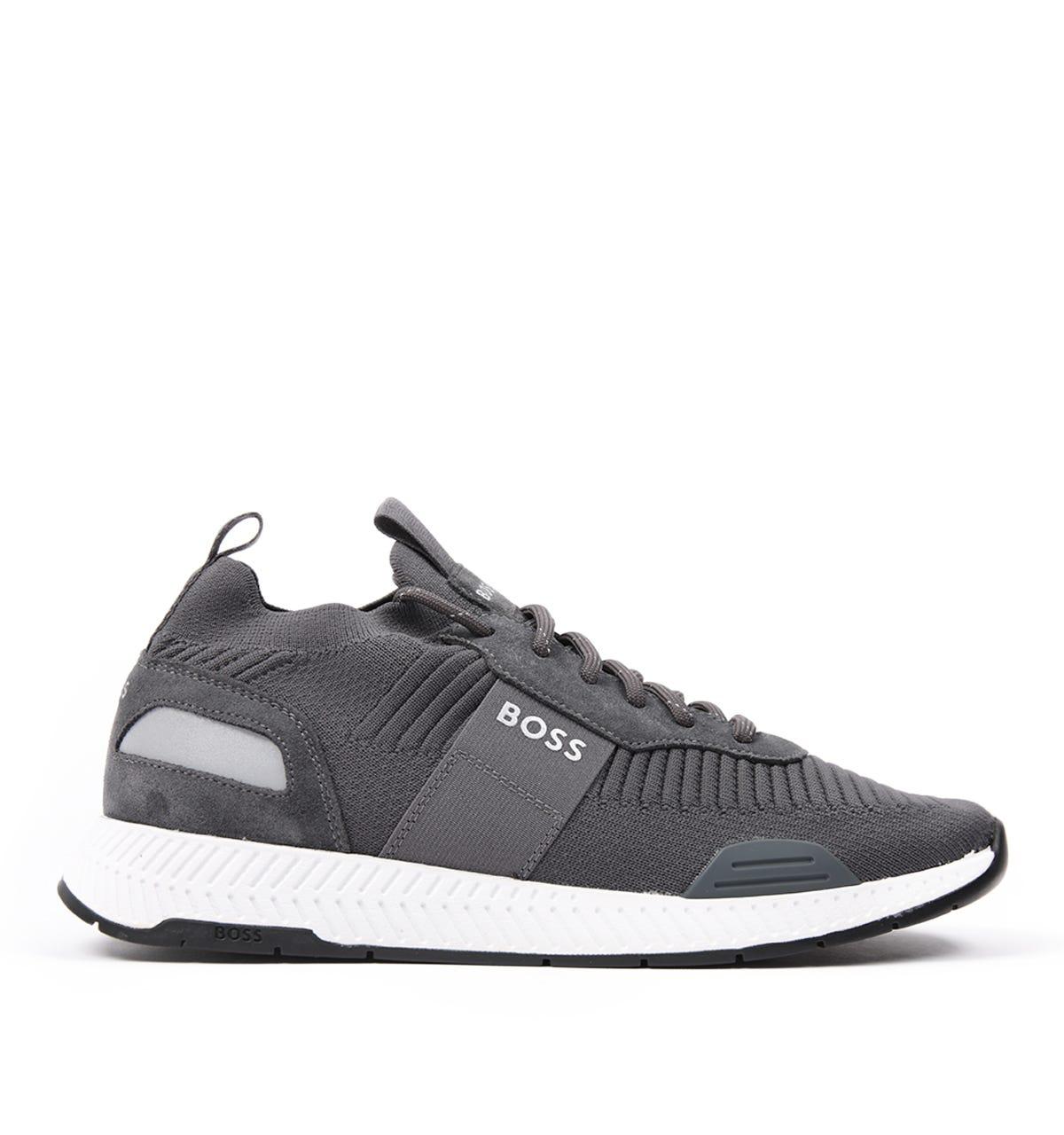 BOSS Titanium Runn Repreve Sock Trainers in Grey for Men Lyst UK