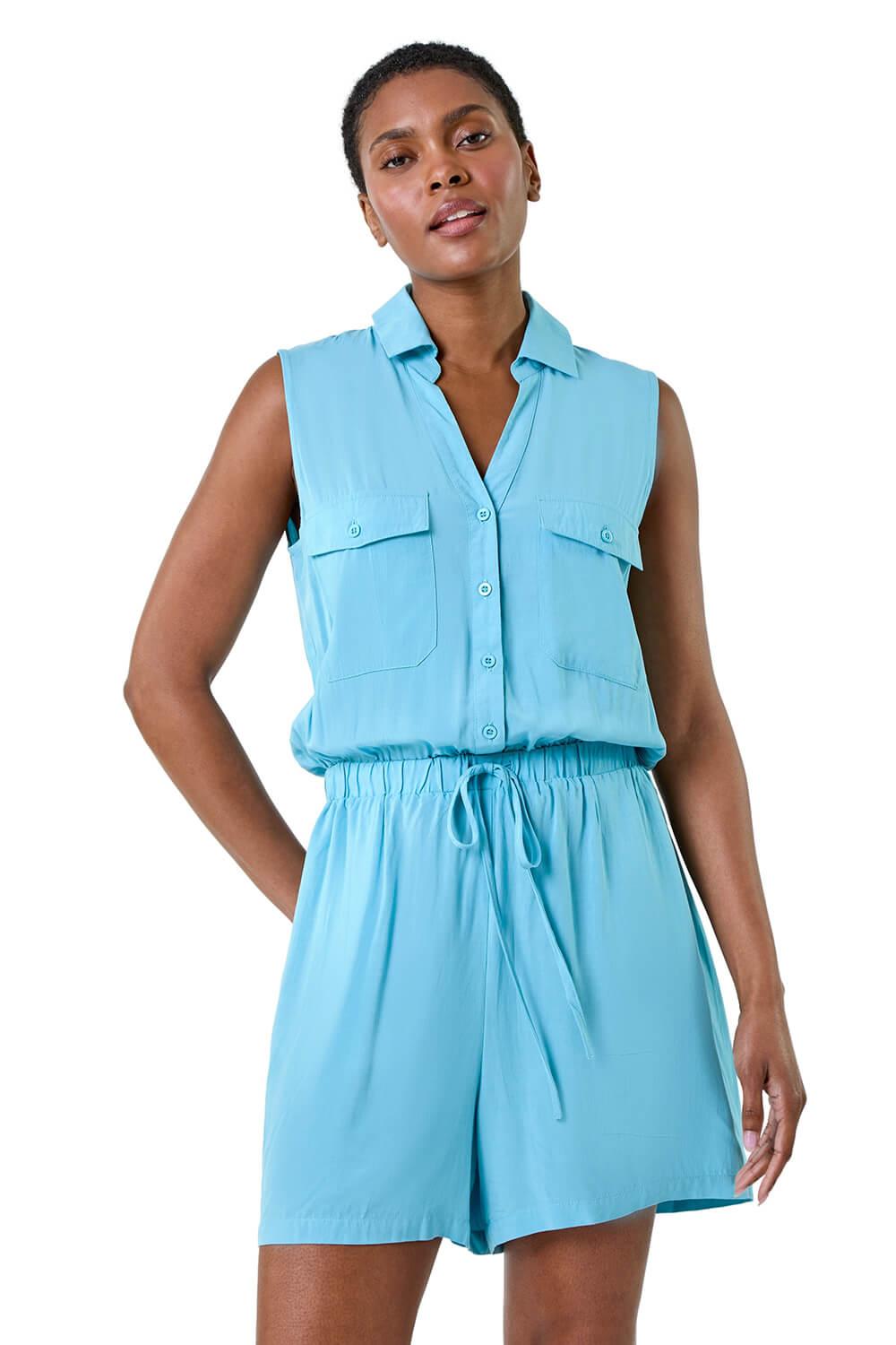 Blue utility playsuit sale