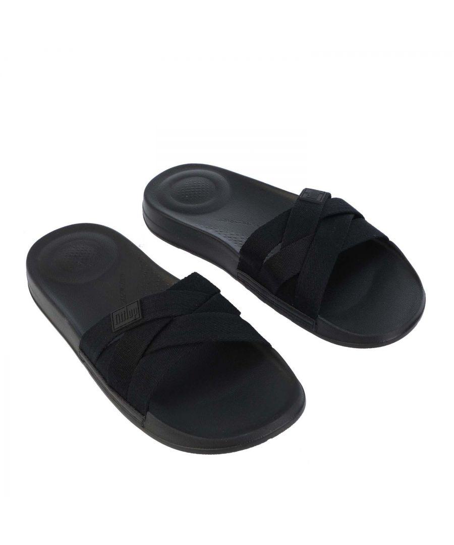 Fitflop S Fit Flop Iqushion Multi-strap Slide Sandals in Black | Lyst UK