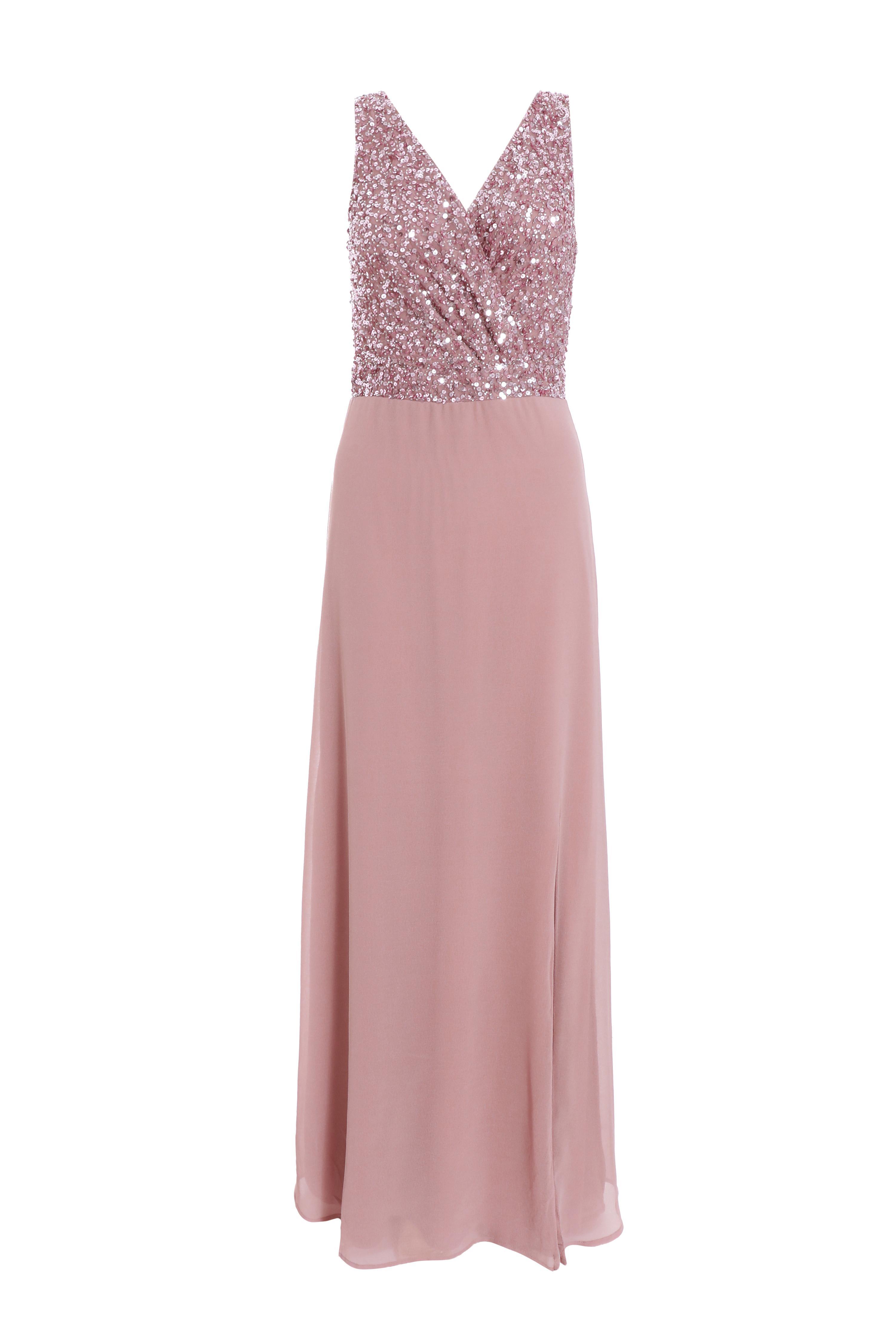 Quiz Mauve Embellished Chiffon Maxi Dress in Pink Lyst UK