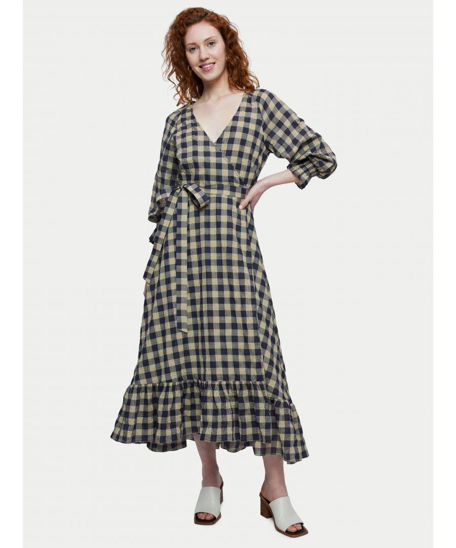 Jigsaw Cotton Gingham Wrap Maxi Dress in White Lyst UK