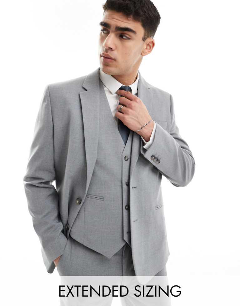Grey Suit Asos Slim Suit ASOS DESIGN Asos Slim Suit Jacket In 100
