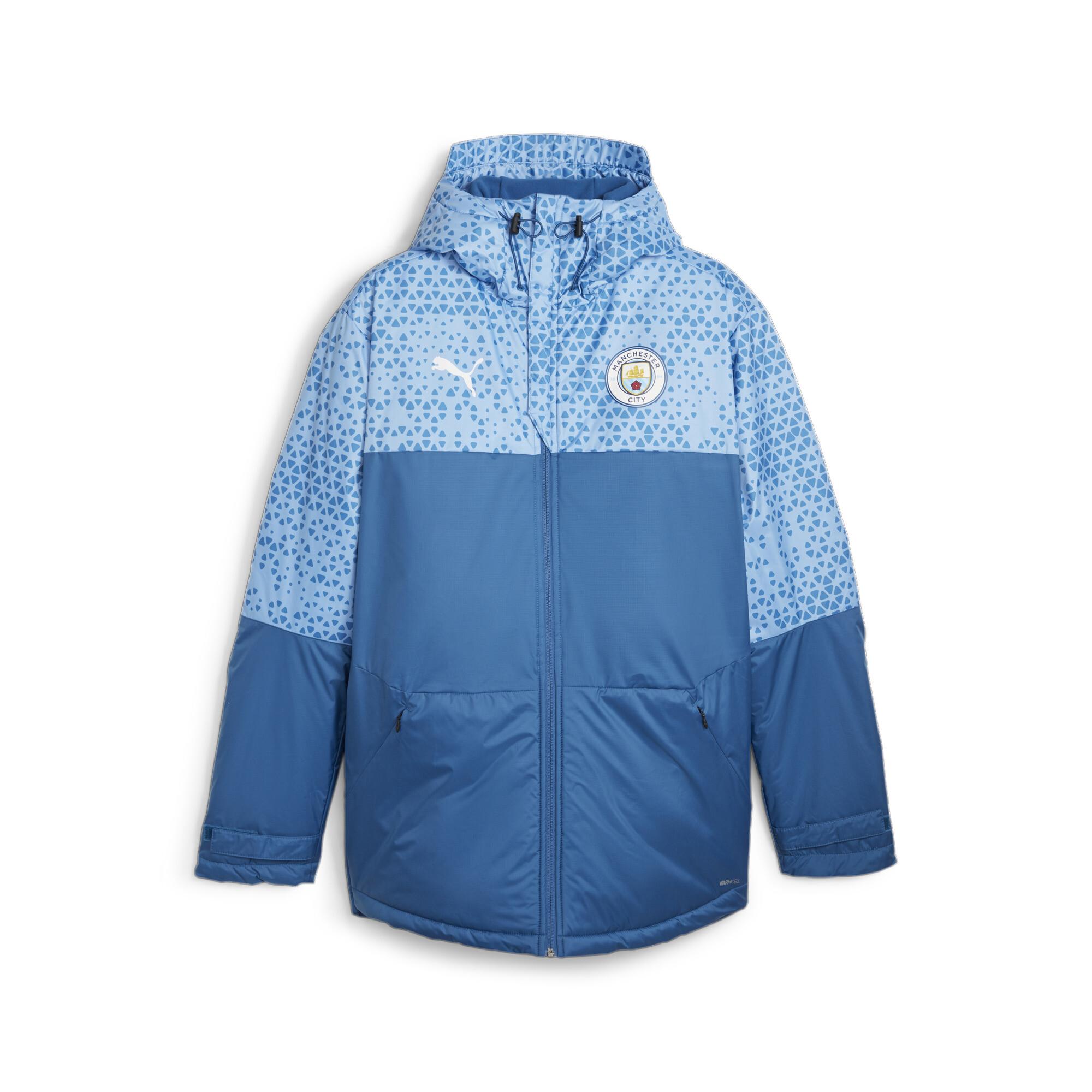 PUMA Manchester City Football Graphic Winter Jacket in Blue for Men Lyst UK