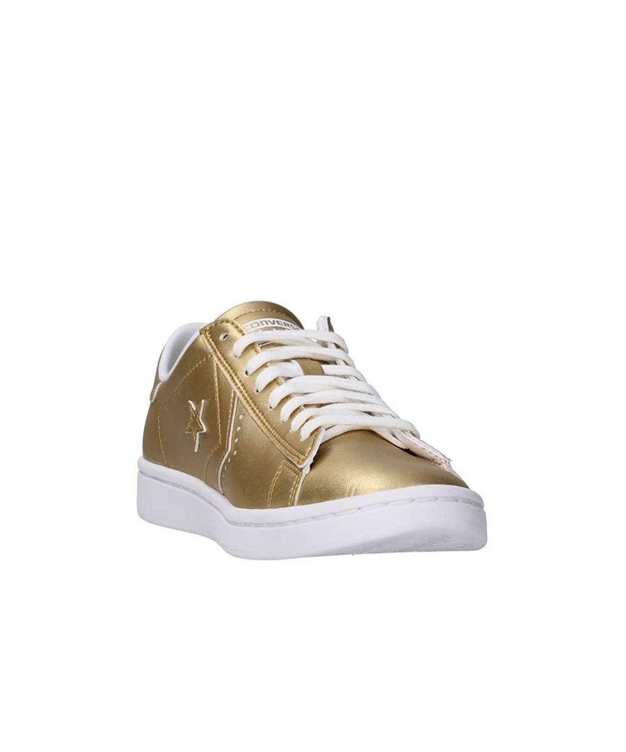 Leather cheap gold converse