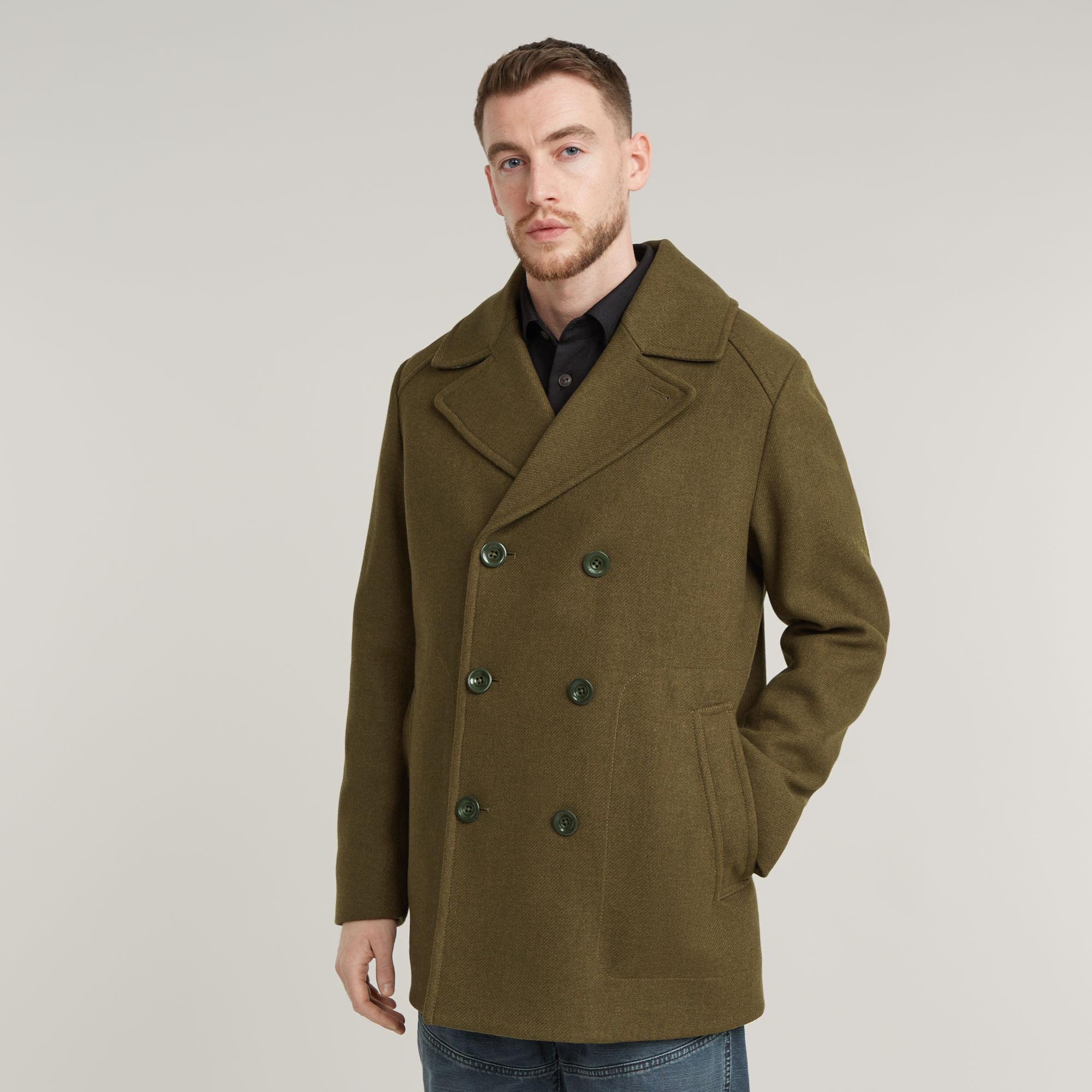 G-Star G-Star Raw Wool Peacoat in Green for Men | Lyst UK