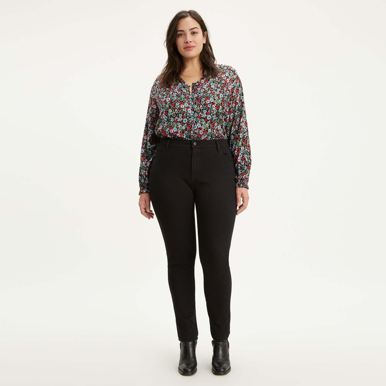 Plus size black levi jeans sale