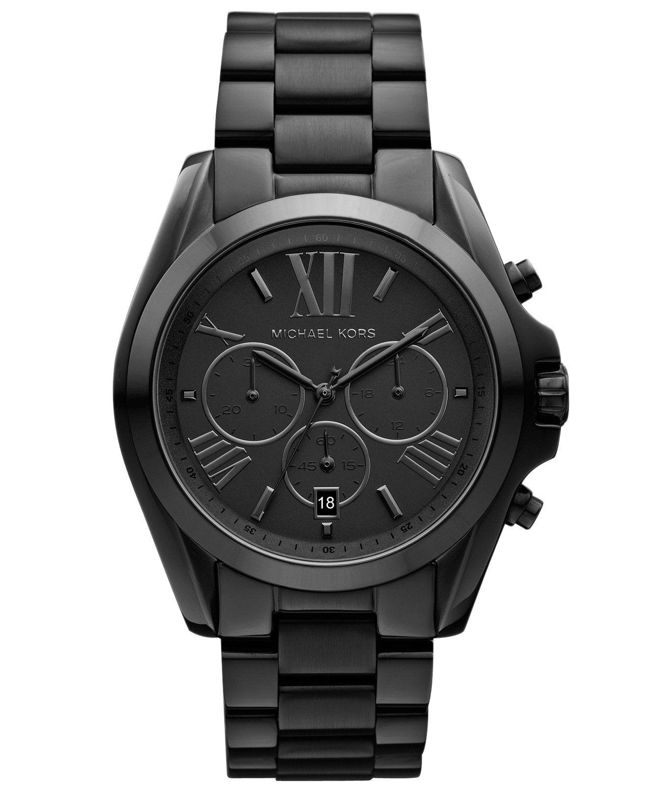All black michael kors watch sale