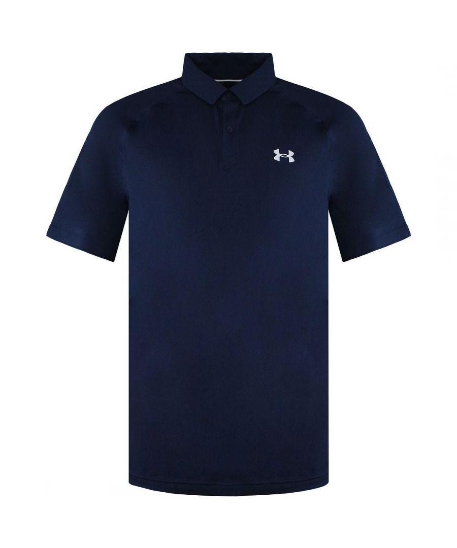 Under Armour Short Sleeve Collared Navy Blue Isochill Polo Shirt