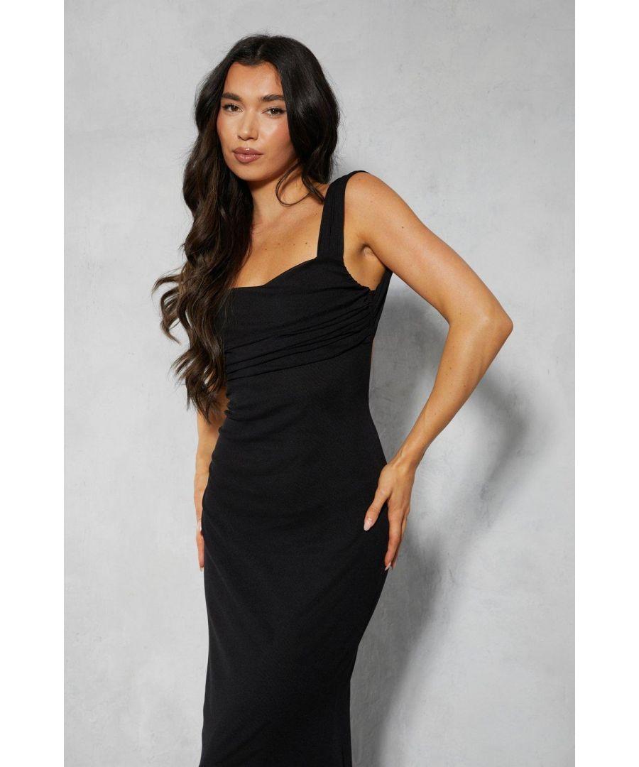 backless bum ruched fishtail maxi dress One Step Ahead